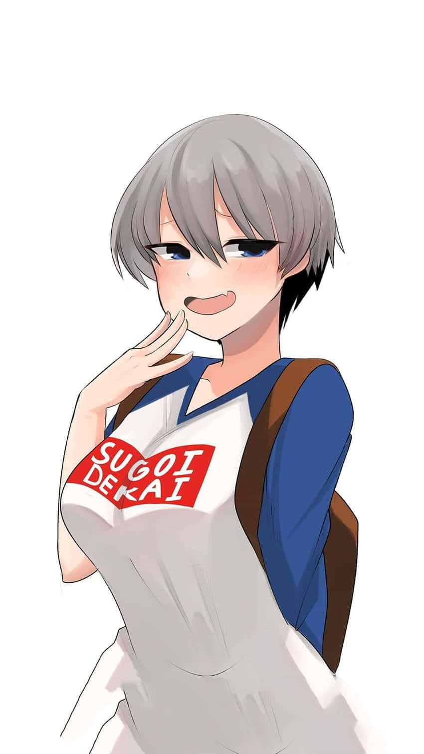 Uzaki Chan, gray hair, blue eyes, HD Phone Wallpaper