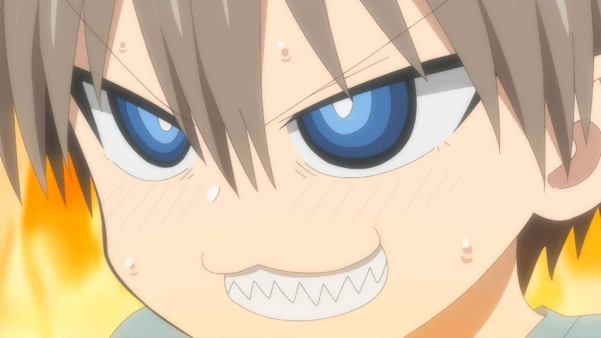 Uzaki Chan, intense blue eyes, fierce grin, Full HD Desktop Wallpaper