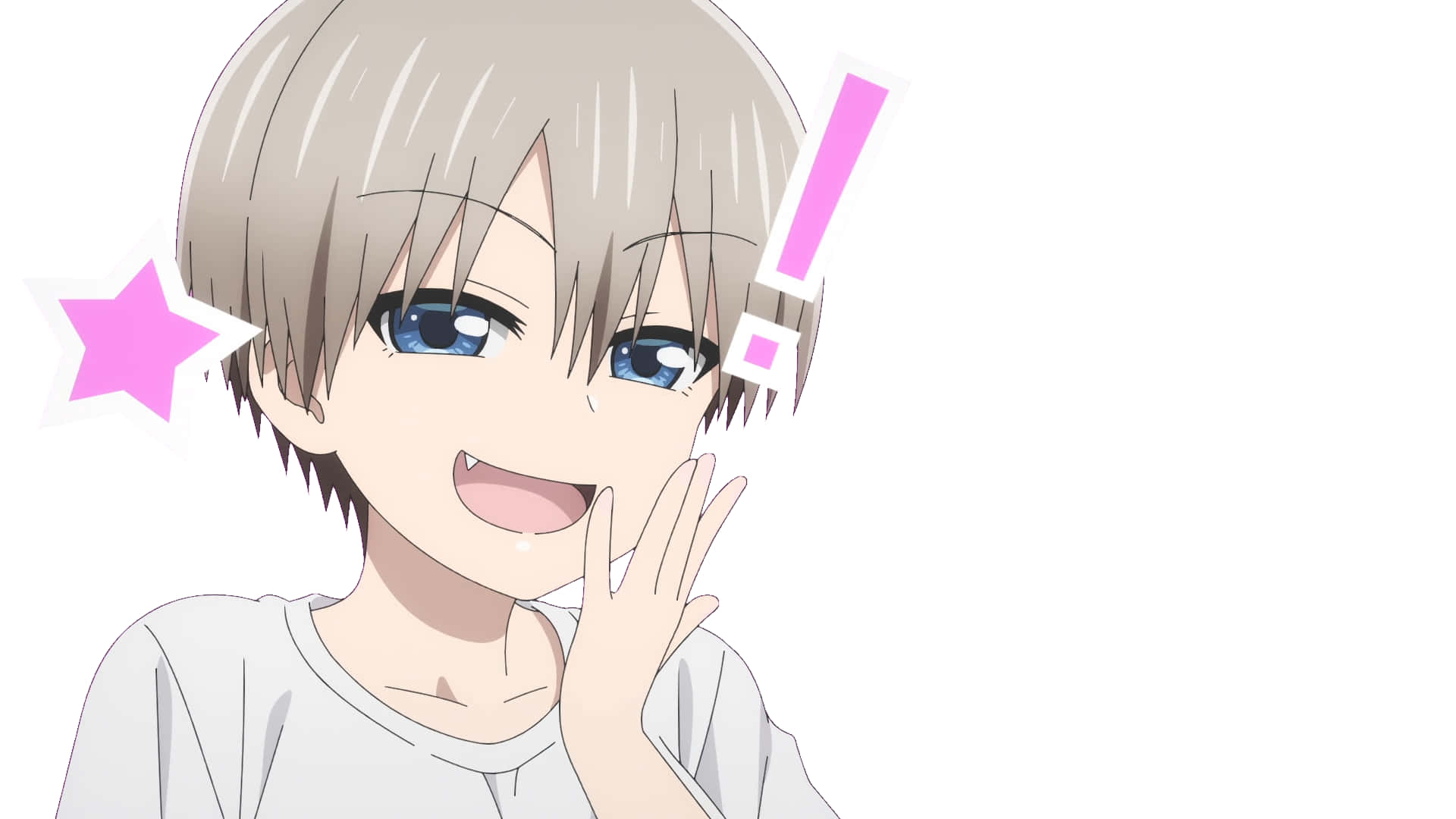 Uzaki Chan, anime form, short gray hair, Full HD Desktop Wallpaper