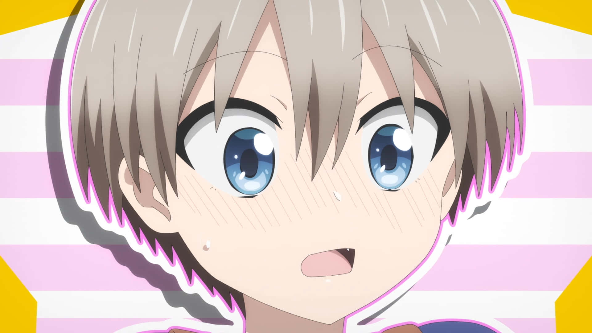Uzaki Chan, blue eyes, gray hair, Full HD Desktop Wallpaper