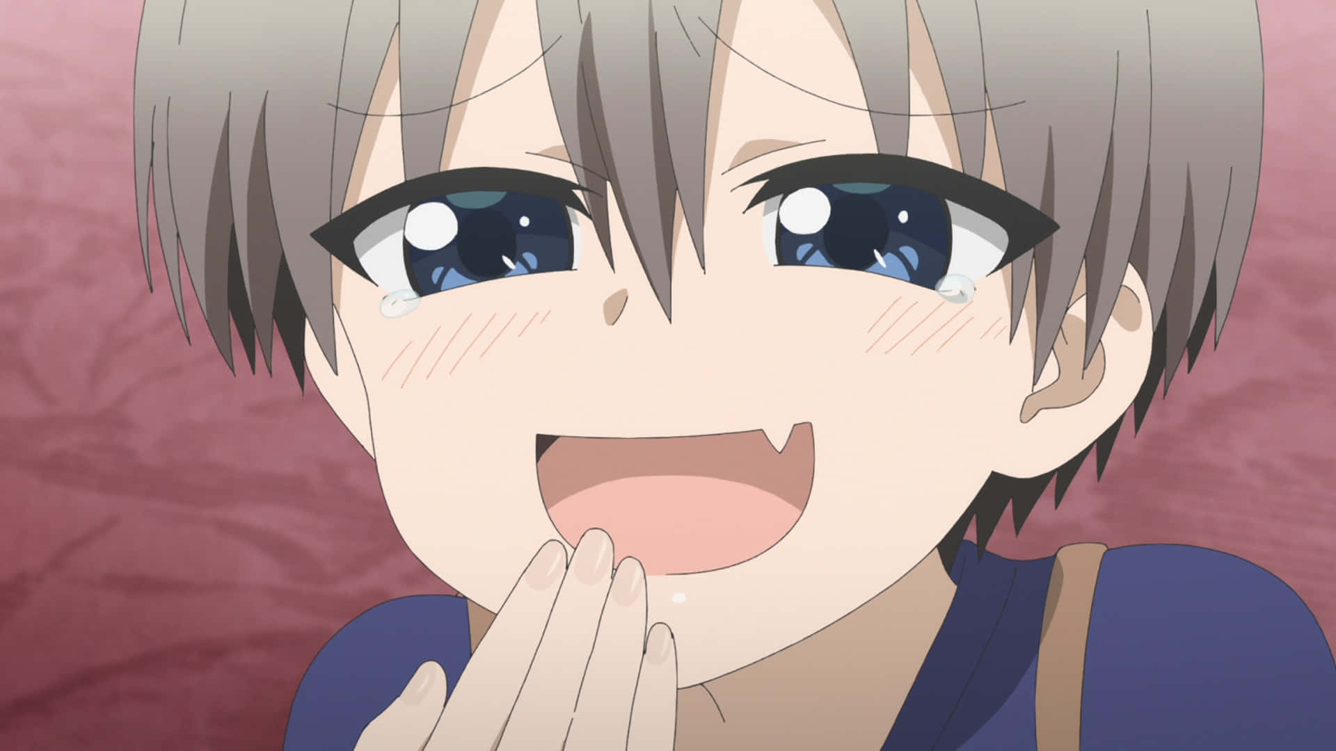 Uzaki Chan, gray hair, blue eyes, Full HD Desktop Wallpaper