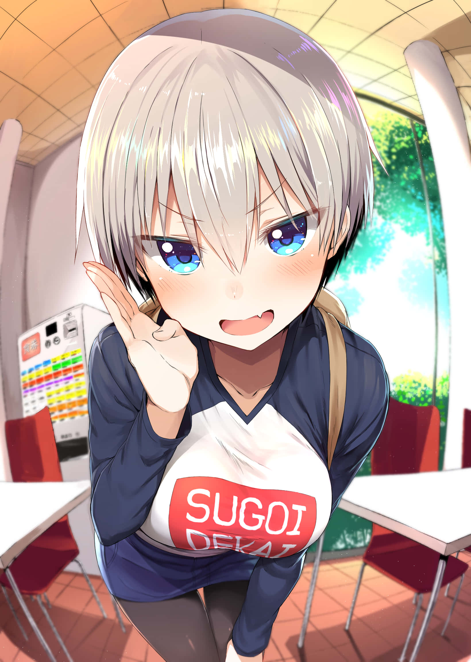 Uzaki Chan, silver hair, blue eyes, Full HD Phone Wallpaper