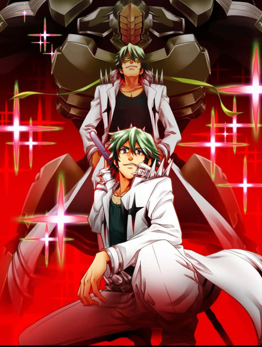 Uzu Sanageyama, green-haired anime warriors, white coats, SD Phone Wallpaper