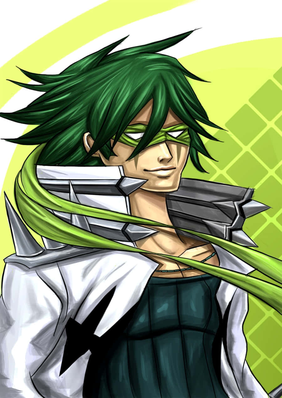 Uzu Sanageyama, green-haired, blindfold, SD Phone Wallpaper