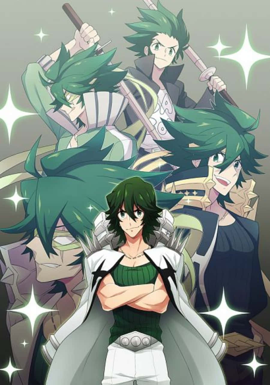 Uzu Sanageyama, green-haired warrior, crossed arms, HD Phone Wallpaper