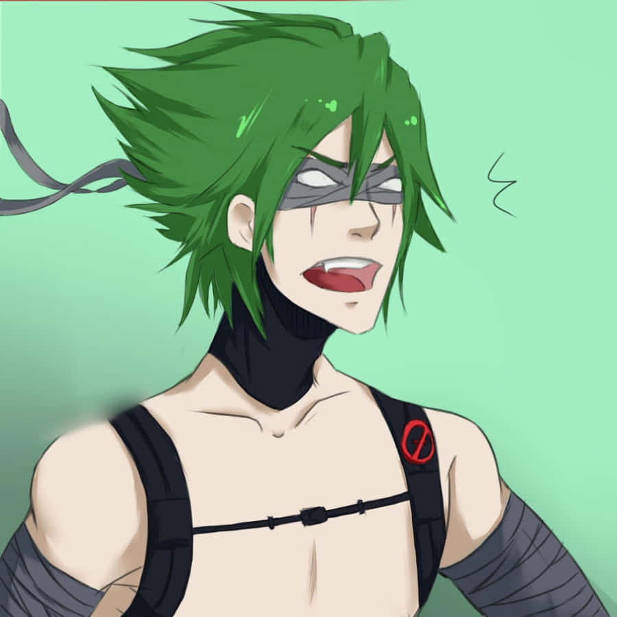 Uzu Sanageyama, green-haired anime character, blindfold, SD Desktop Wallpaper