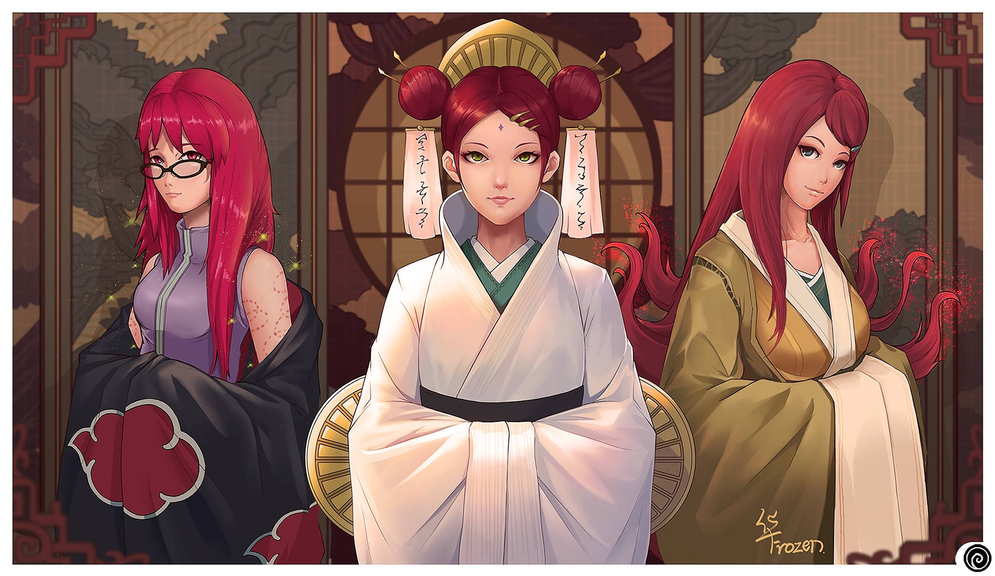Uzumaki Clan, red hair, traditional Japanese attire, Full HD Desktop Wallpaper