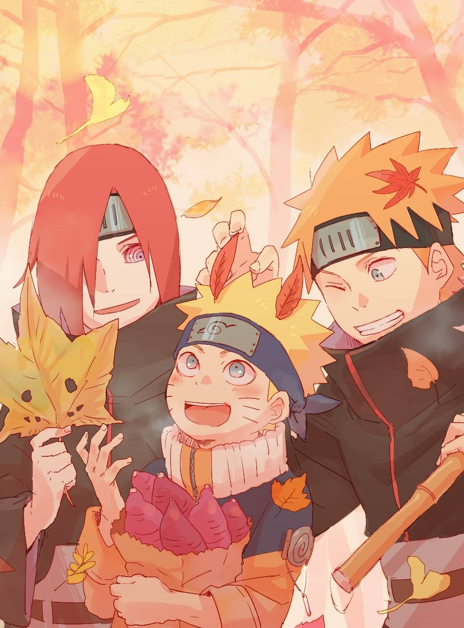 Uzumaki Clan, autumn forest, maple leaves, SD Phone Wallpaper