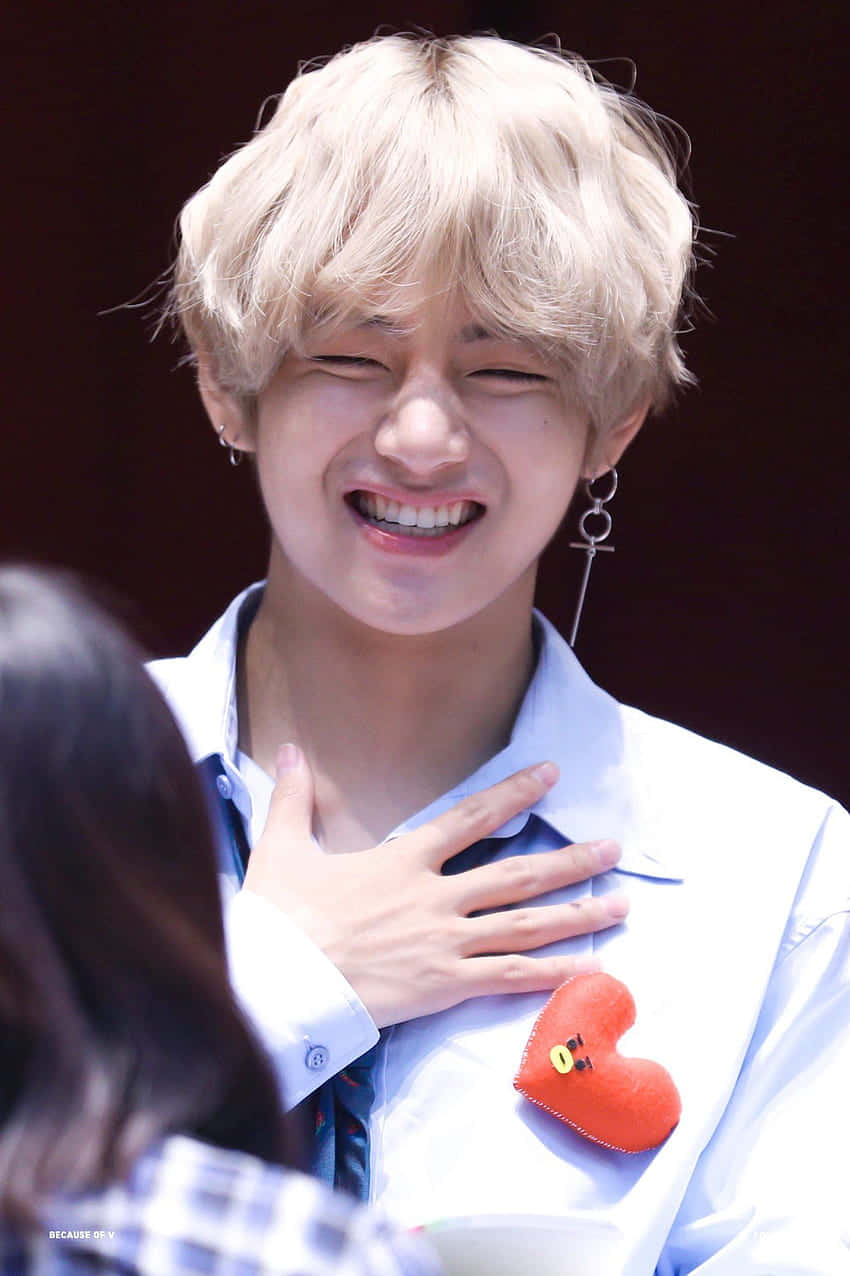V Bts Phone, blonde hair, white shirt, SD Phone Wallpaper
