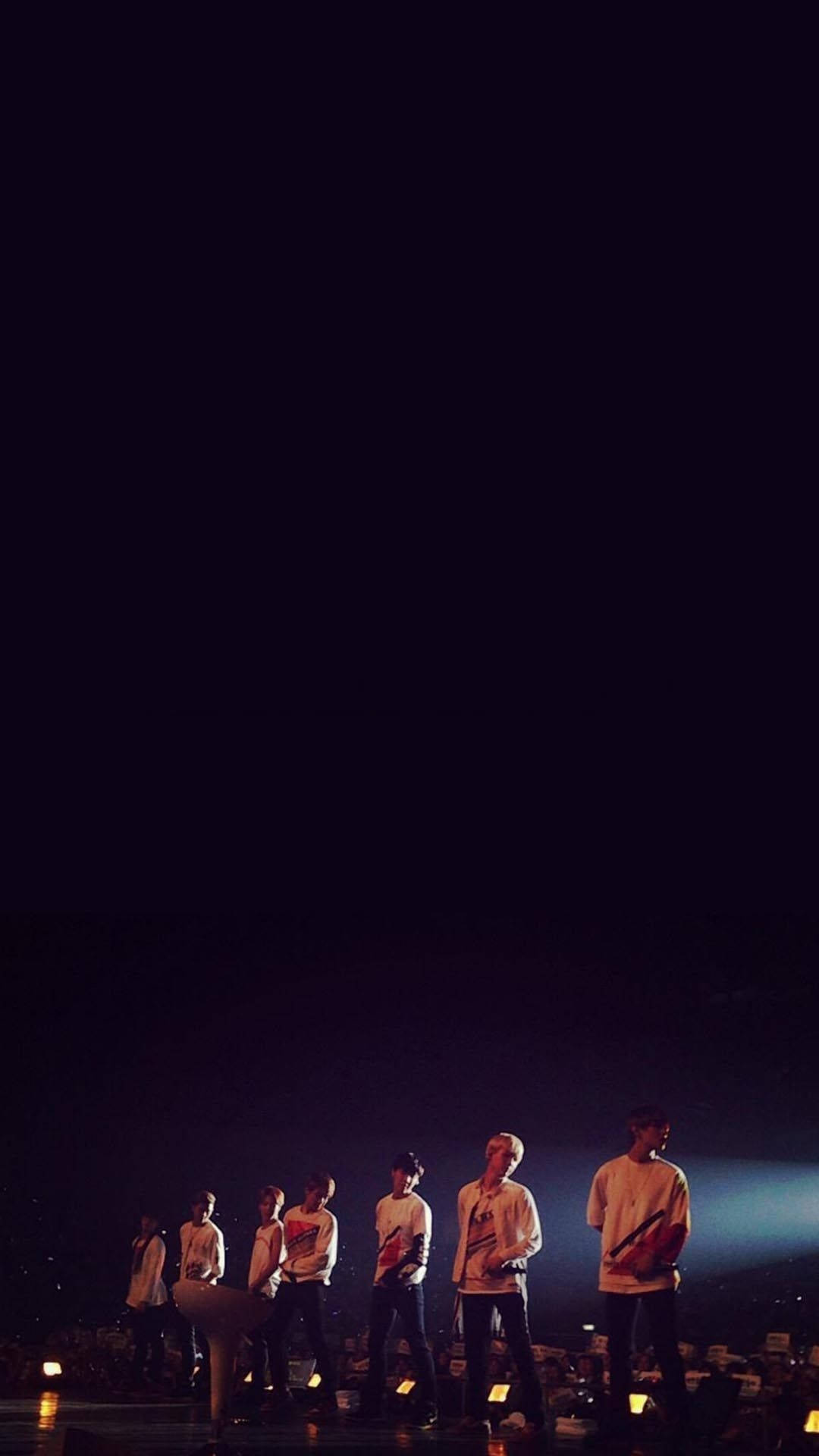 Bts Phone, Seven performers, dimly lit stage, Full HD Phone Wallpaper