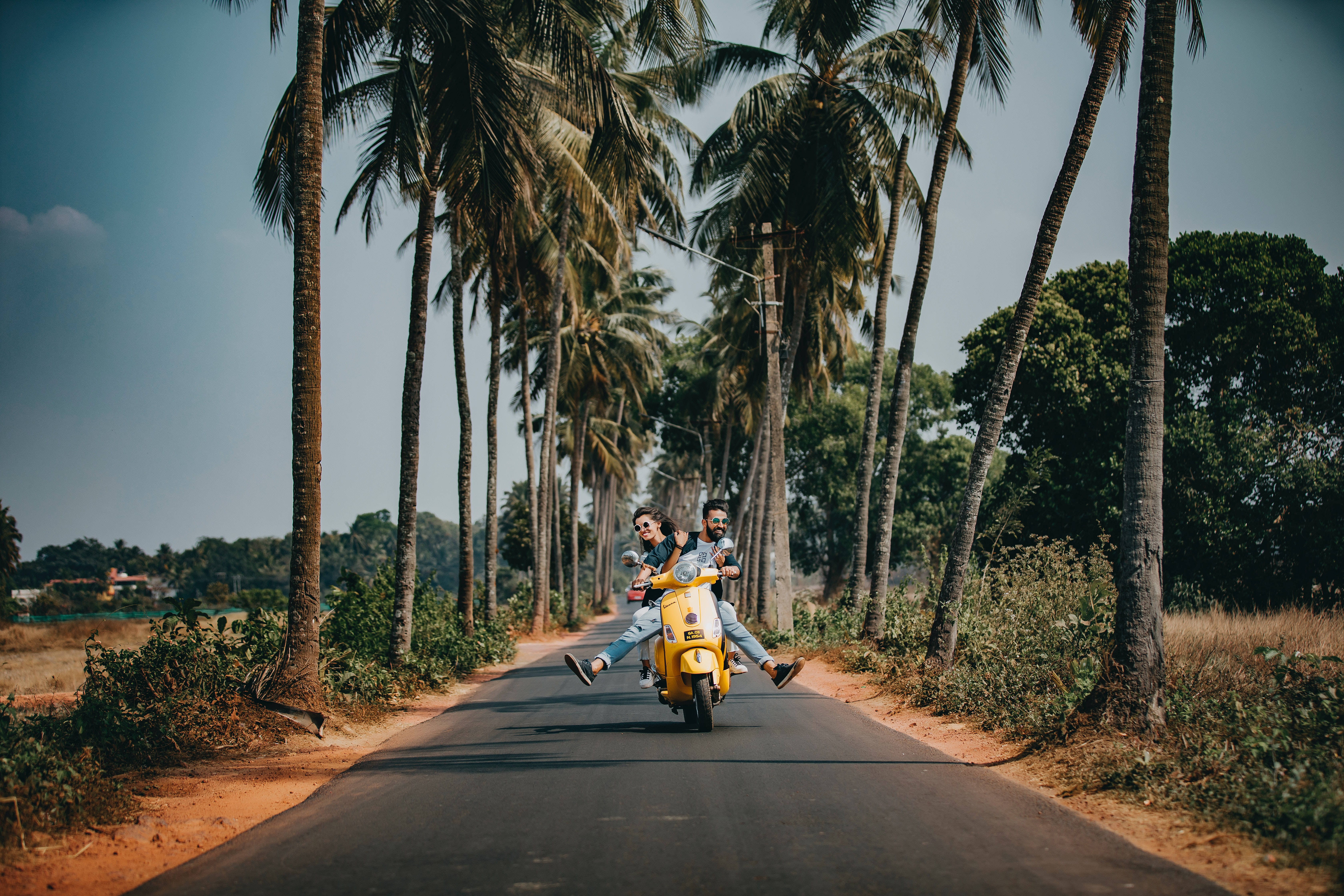 vacation, couple, scooter, 5K Desktop Wallpaper