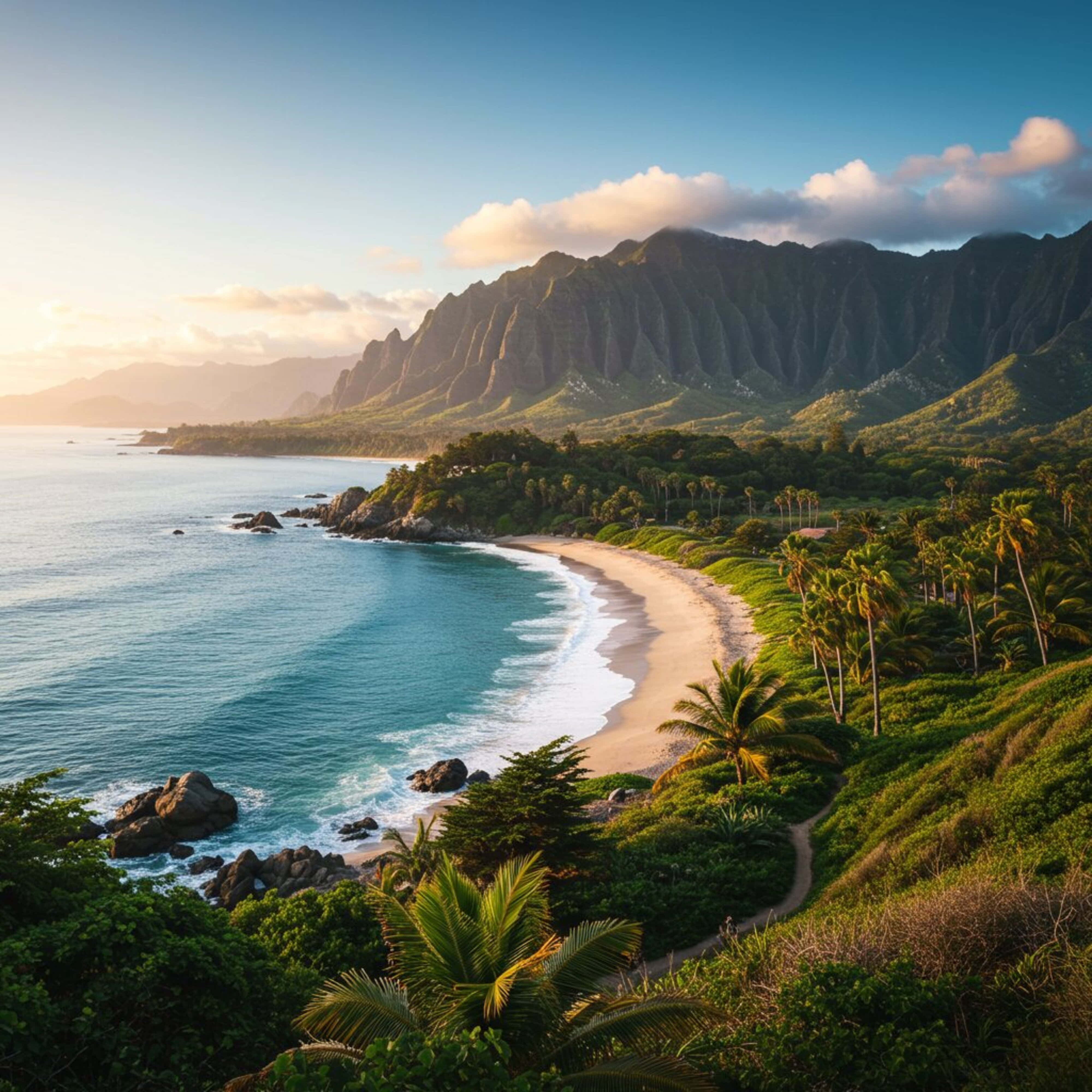tropical beach, turquoise waters, sandy beach, 4K Desktop Wallpaper