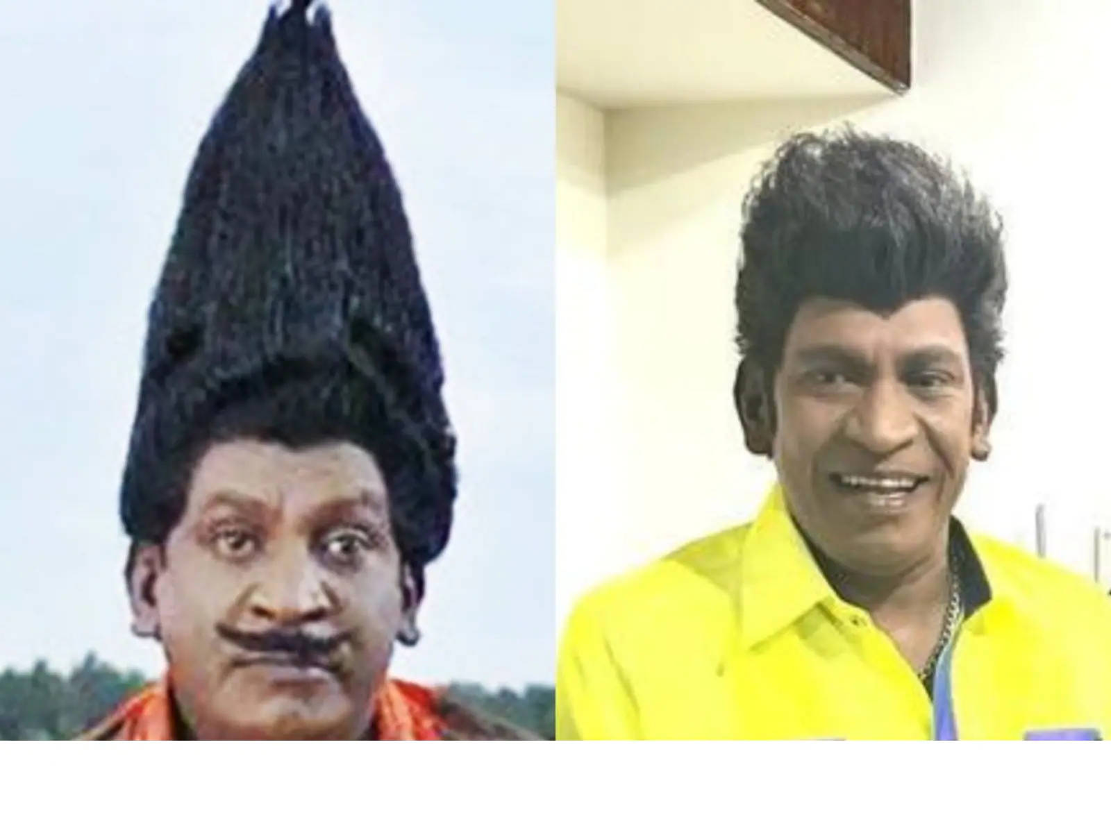 Vadivelu, tall black spiked wig, mustache, HD Desktop Wallpaper