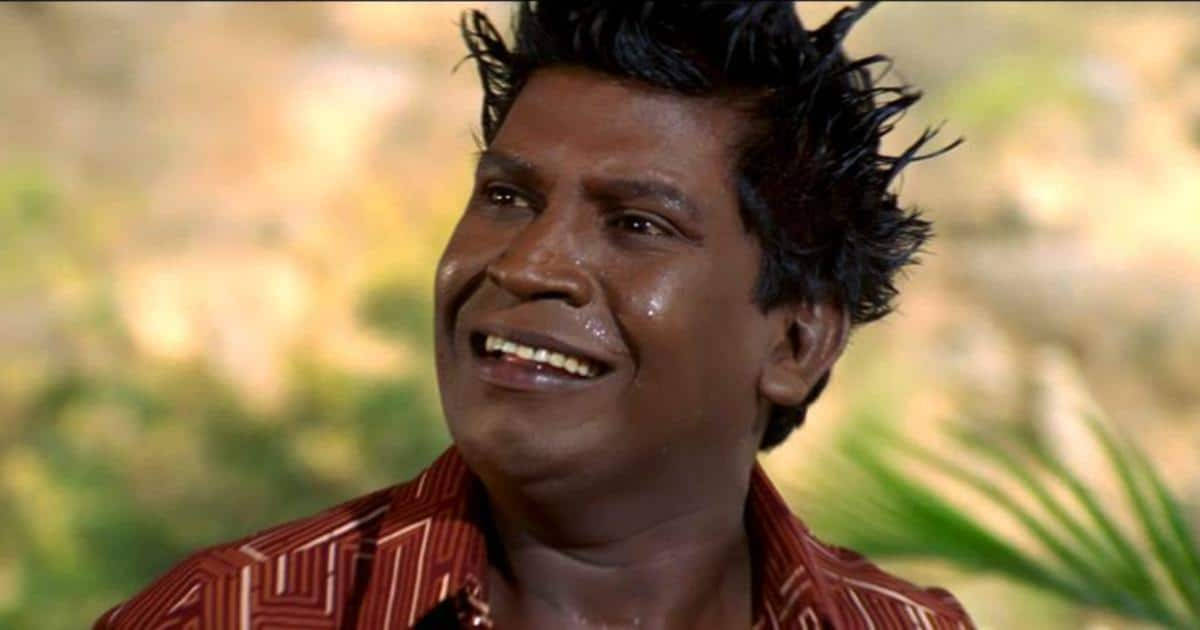 Vadivelu, spiky black hair, red patterned shirt, SD Desktop Wallpaper