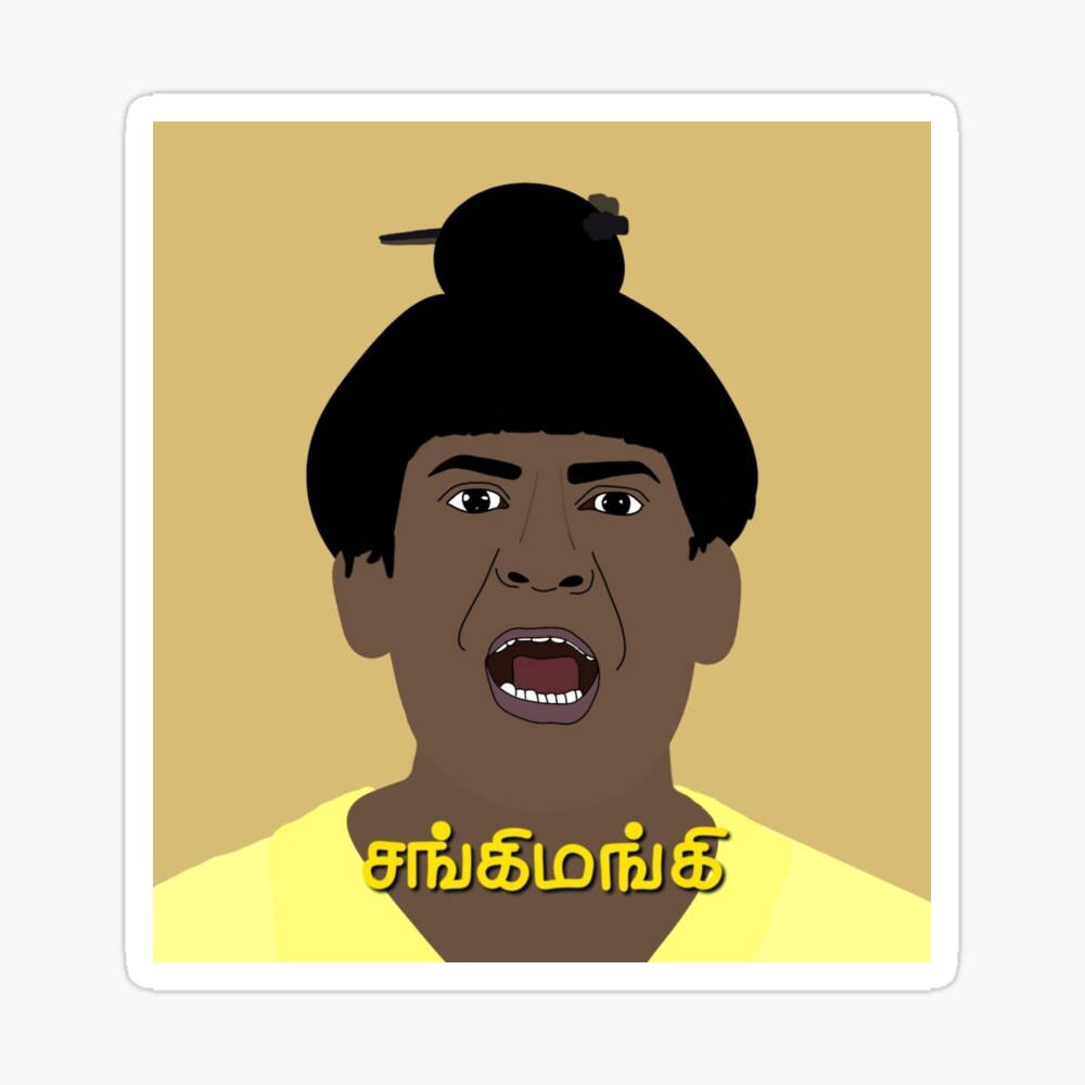 Vadivelu, topknot hairstyle, open mouth shouting, SD Desktop Wallpaper
