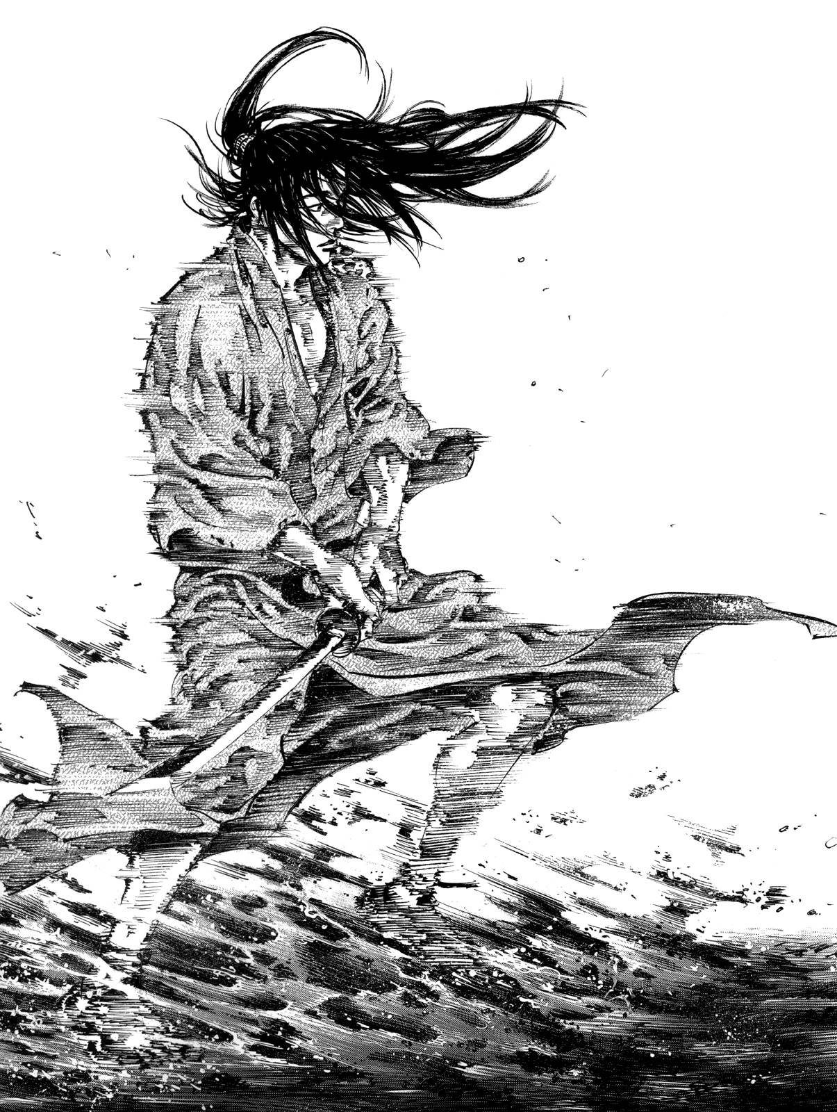 Vagabond, samurai warrior, wave, HD Phone Wallpaper