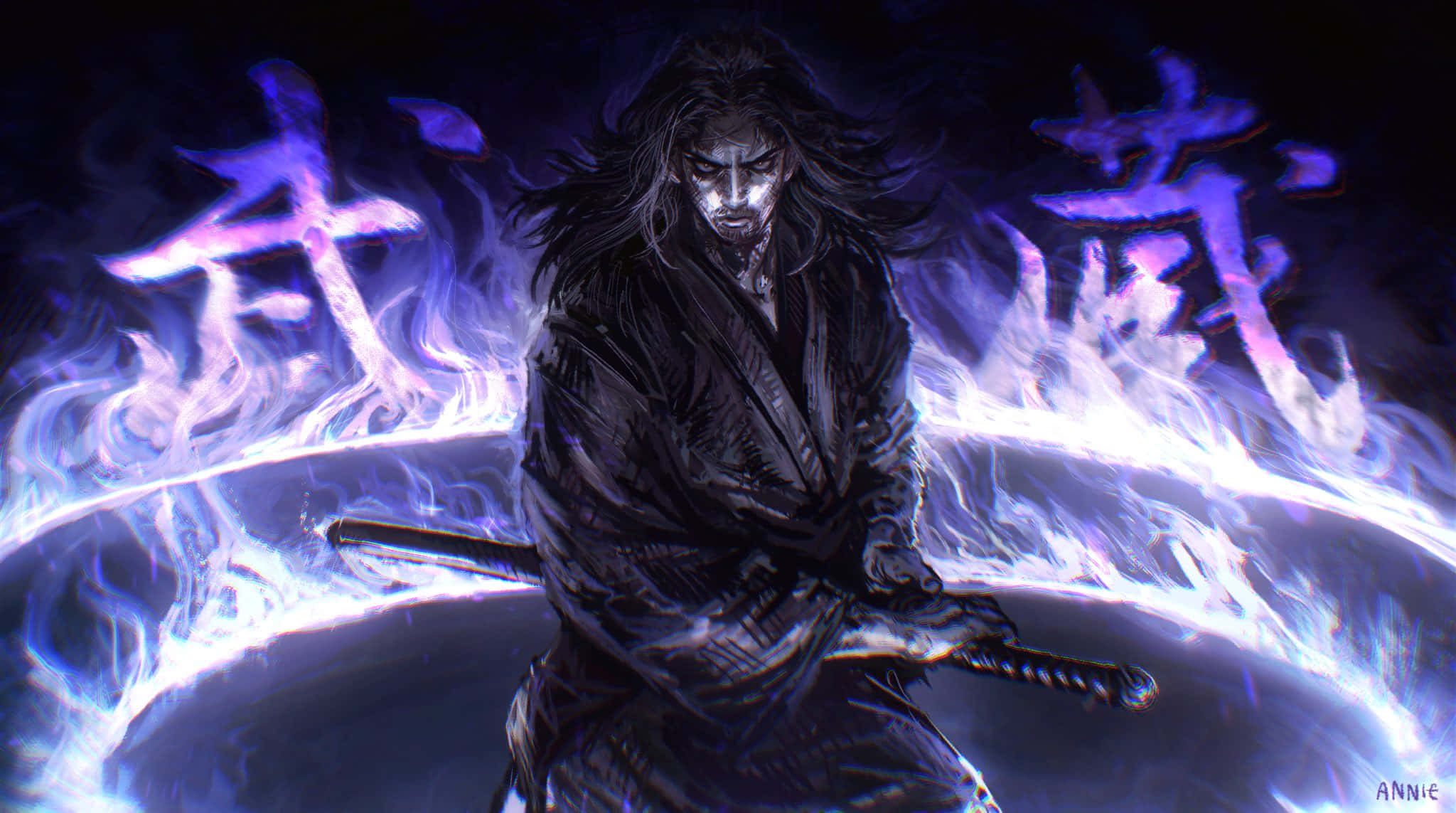 Vagabond Manga, samurai, black armor, Full HD Desktop Wallpaper