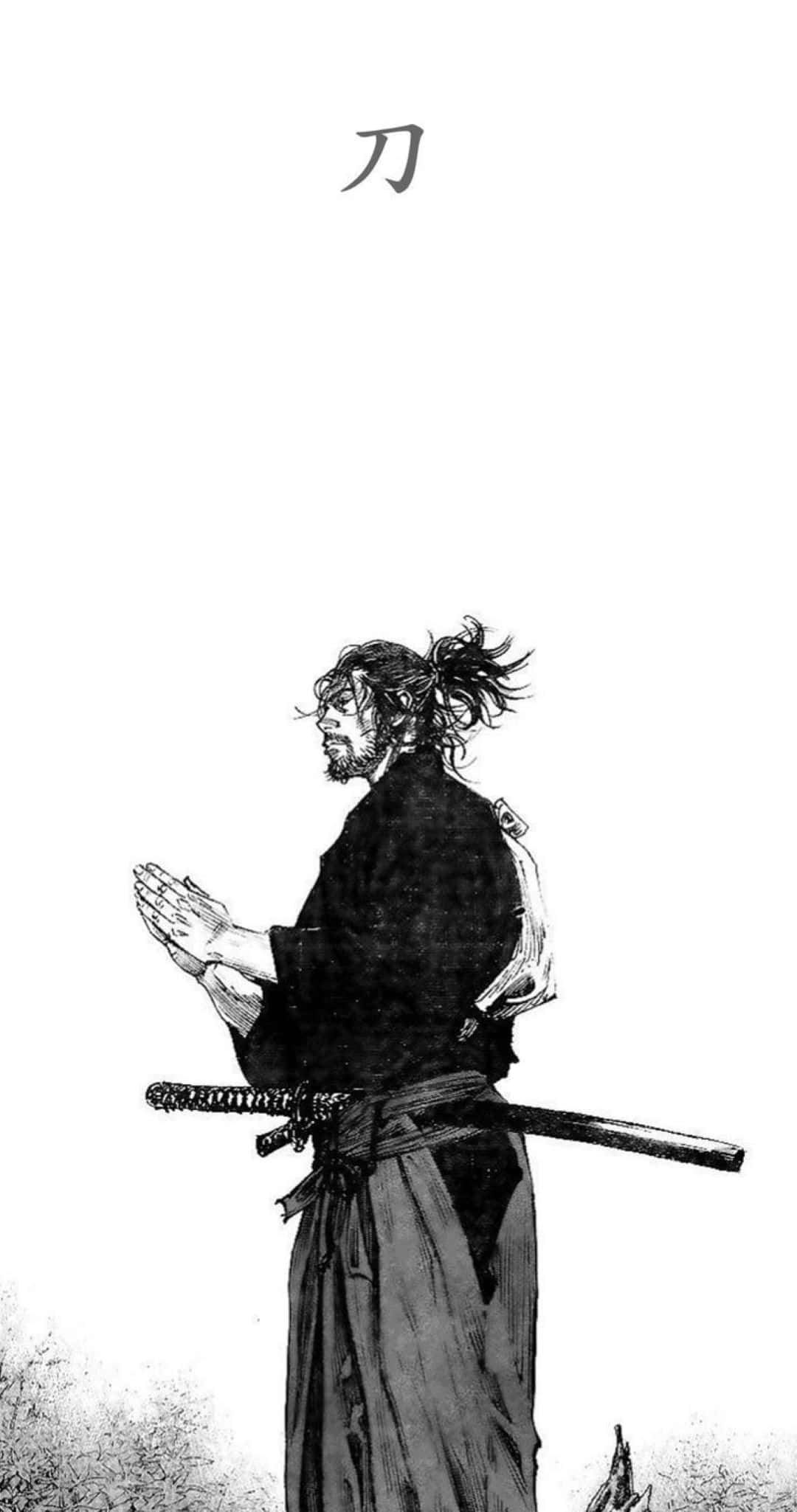 Vagabond Manga, samurai stance, dark robes, Full HD Phone Wallpaper
