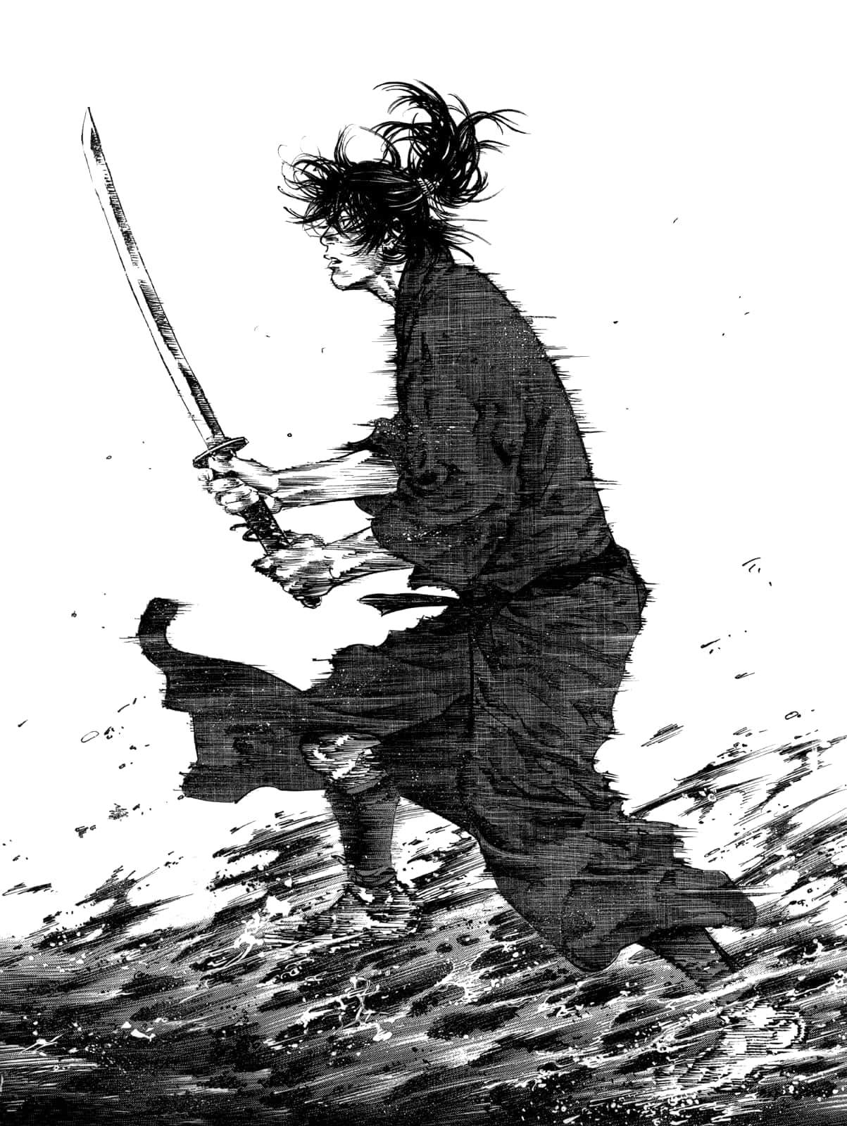 Vagabond, samurai warrior, flowing robes, HD Phone Wallpaper