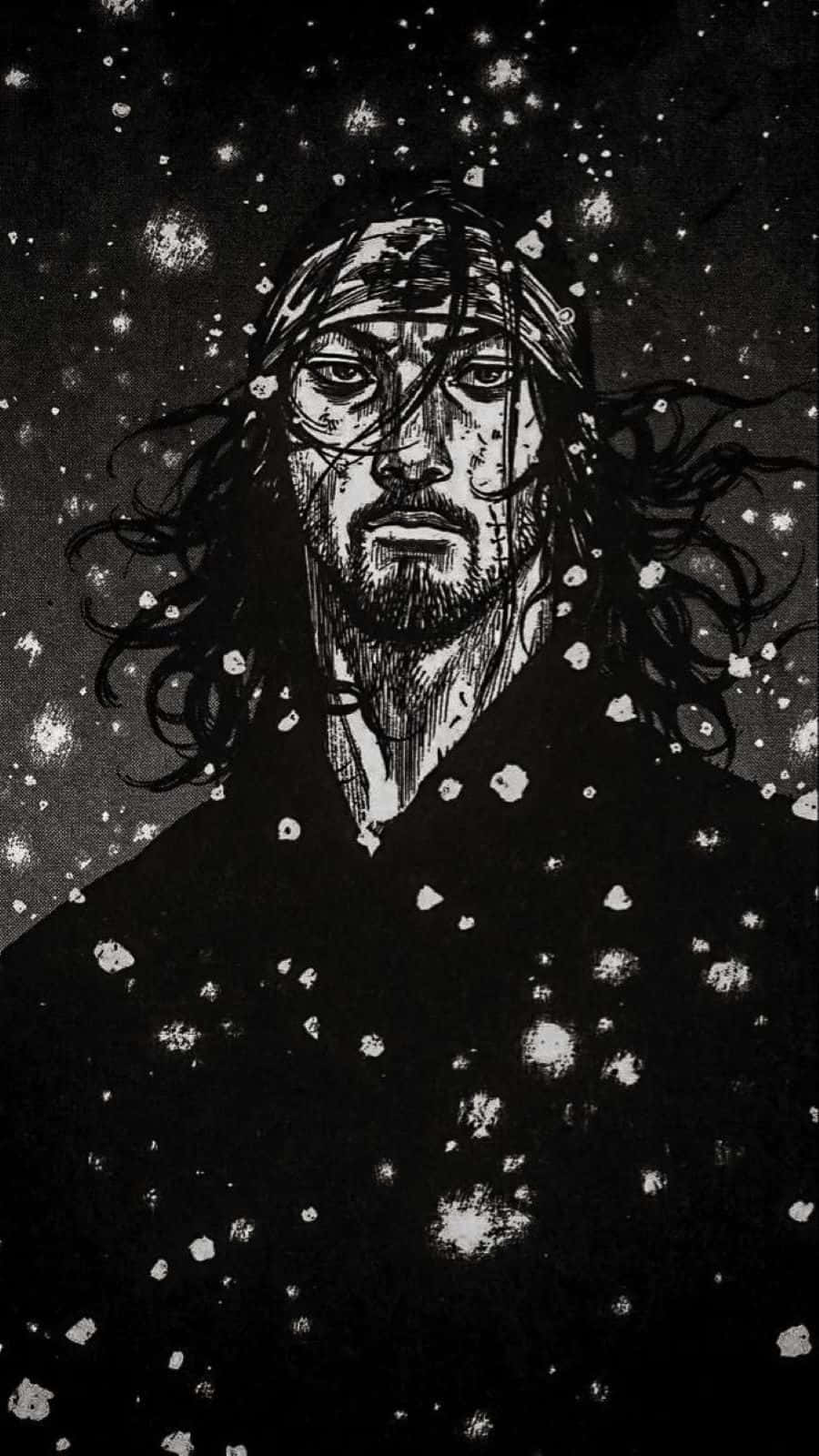 Vagabond Manga, starry backdrop, bearded man, HD Phone Wallpaper