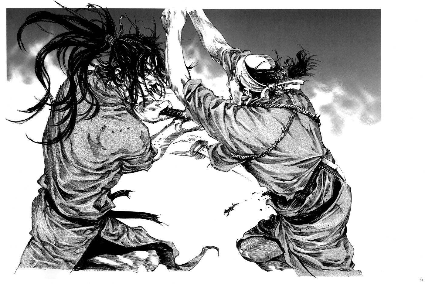 Vagabond, samurai, black and white manga panel, HD Desktop Wallpaper