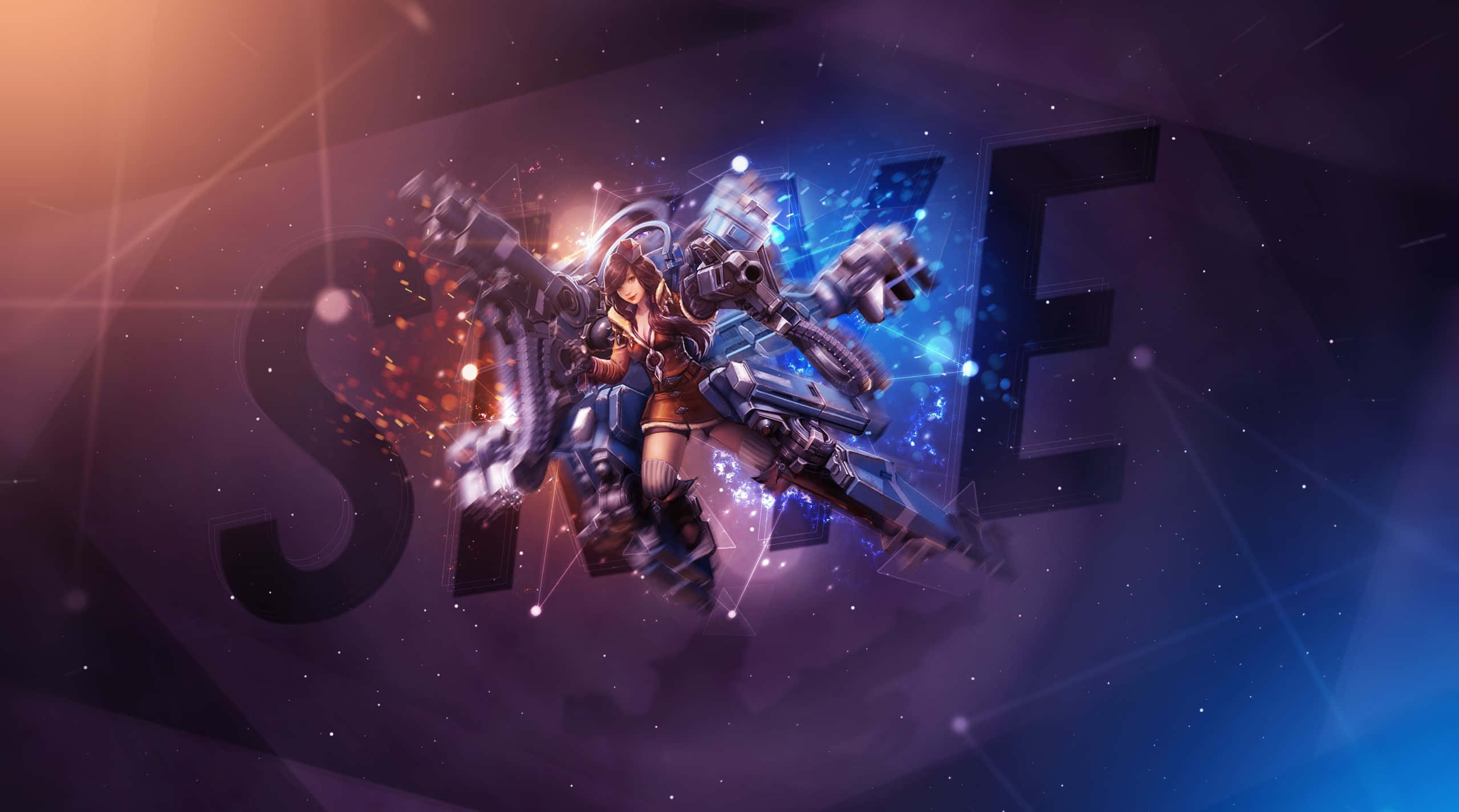Vainglory, futuristic armor, glowing weapons, Full HD Desktop Wallpaper