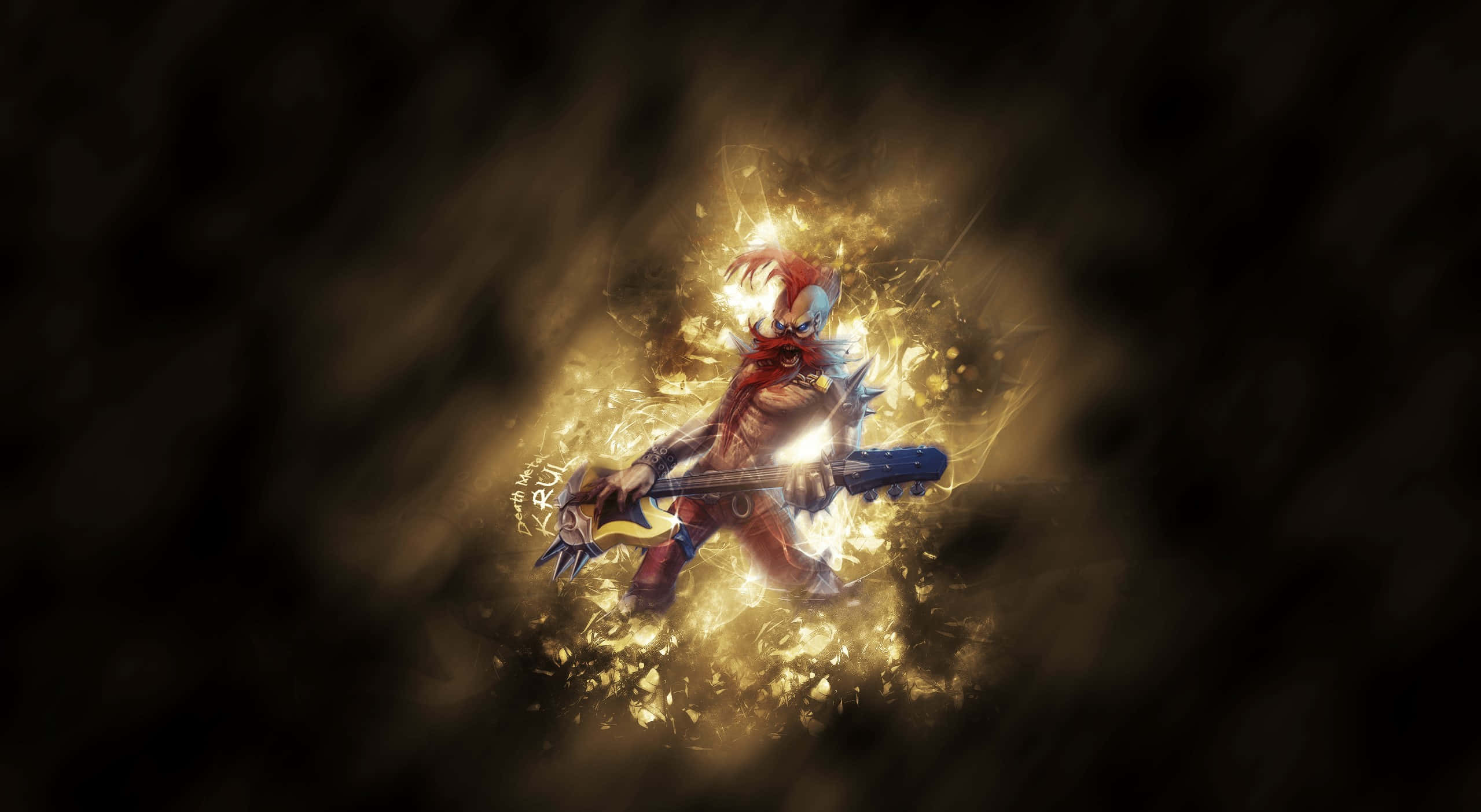 Vainglory, fiery red-haired warrior, red armor, Full HD Desktop Wallpaper