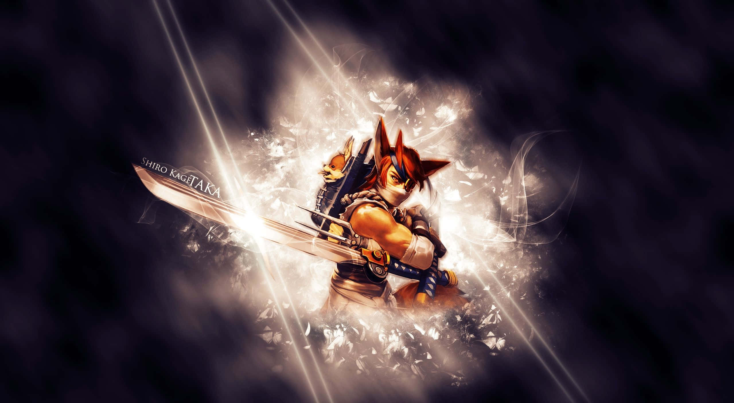 Vainglory, fox-like warrior, glowing sword, Full HD Desktop Wallpaper