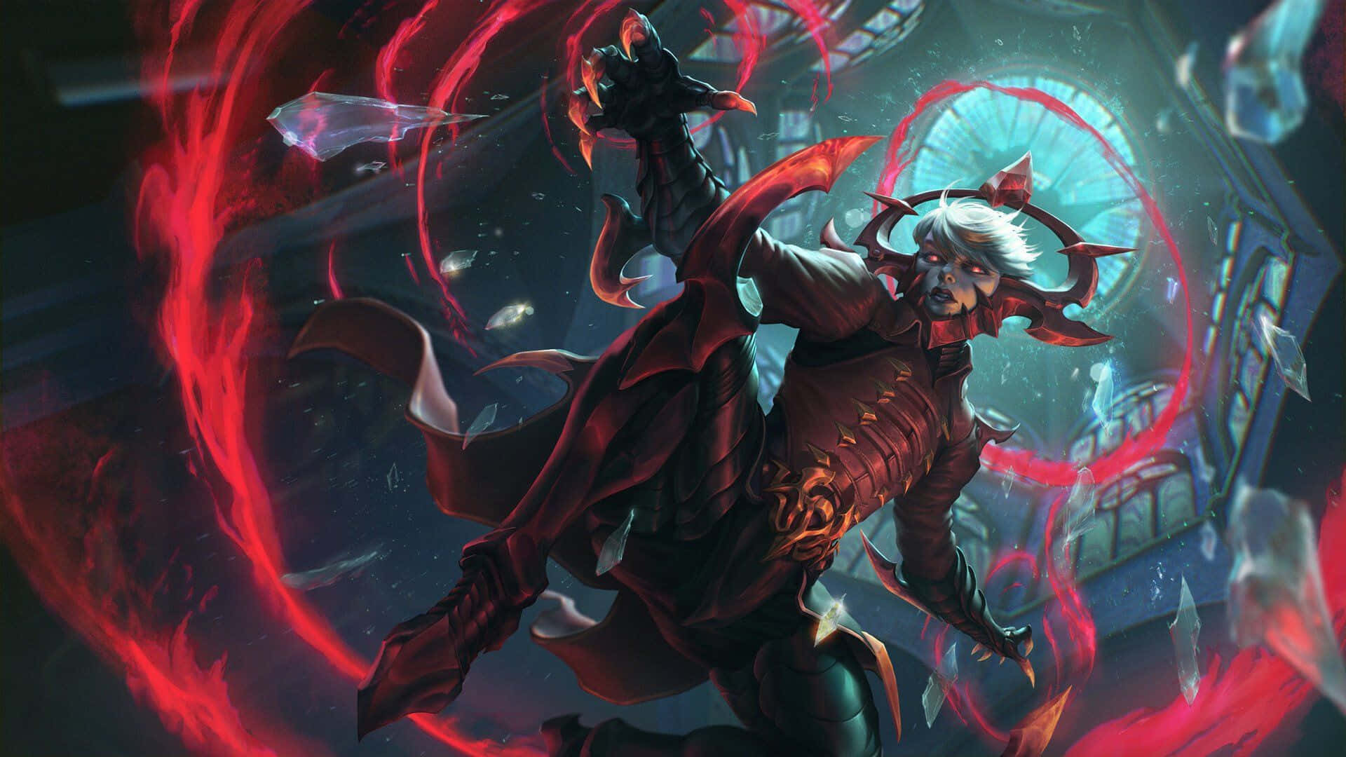 Vainglory, demonic figure, white hair, Full HD Desktop Wallpaper