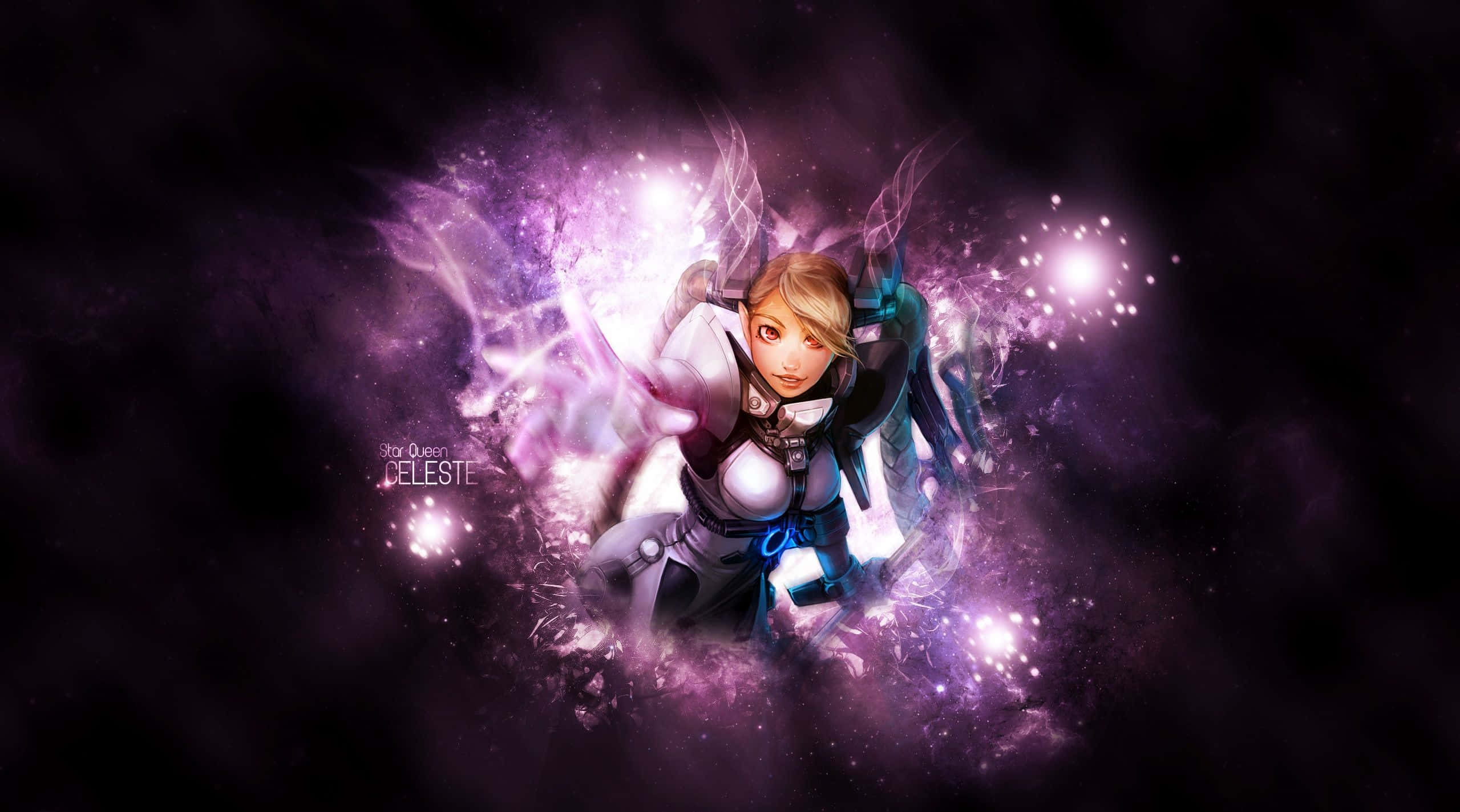 Vainglory, blonde anime girl, futuristic armor, Full HD Desktop Wallpaper