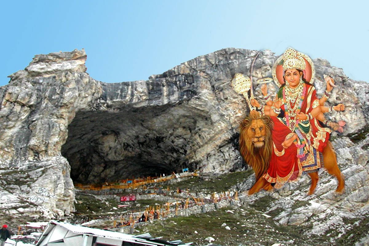 Vaishno Devi, lion, rocky mountain cave, SD Desktop Wallpaper
