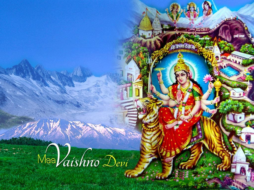 Vaishno Devi, tiger, snowy mountains, SD Desktop Wallpaper