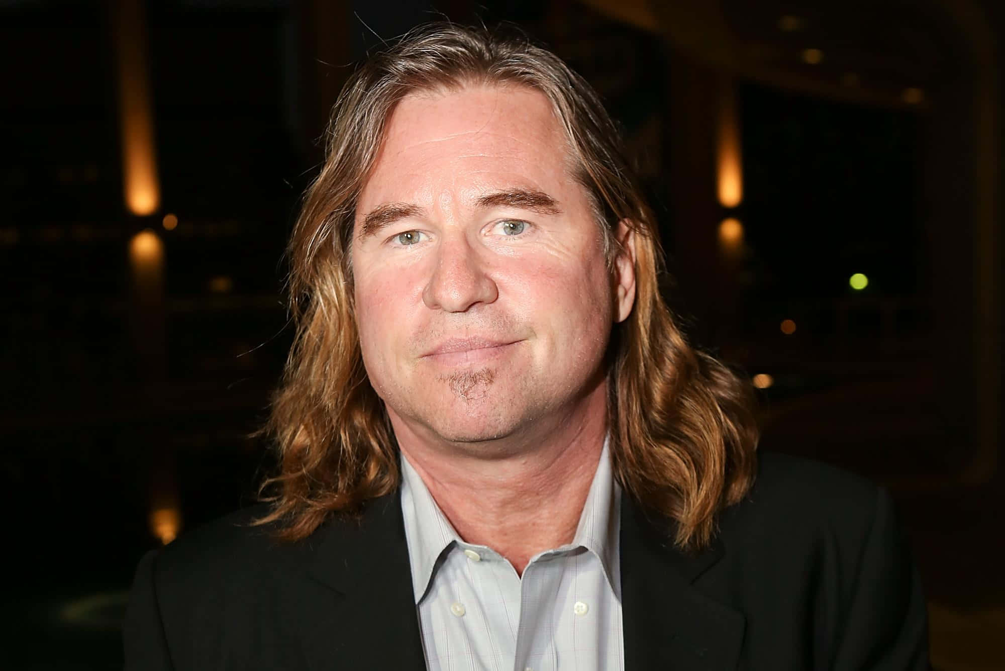 Val Kilmer, black blazer, light blue shirt, Full HD Desktop Wallpaper
