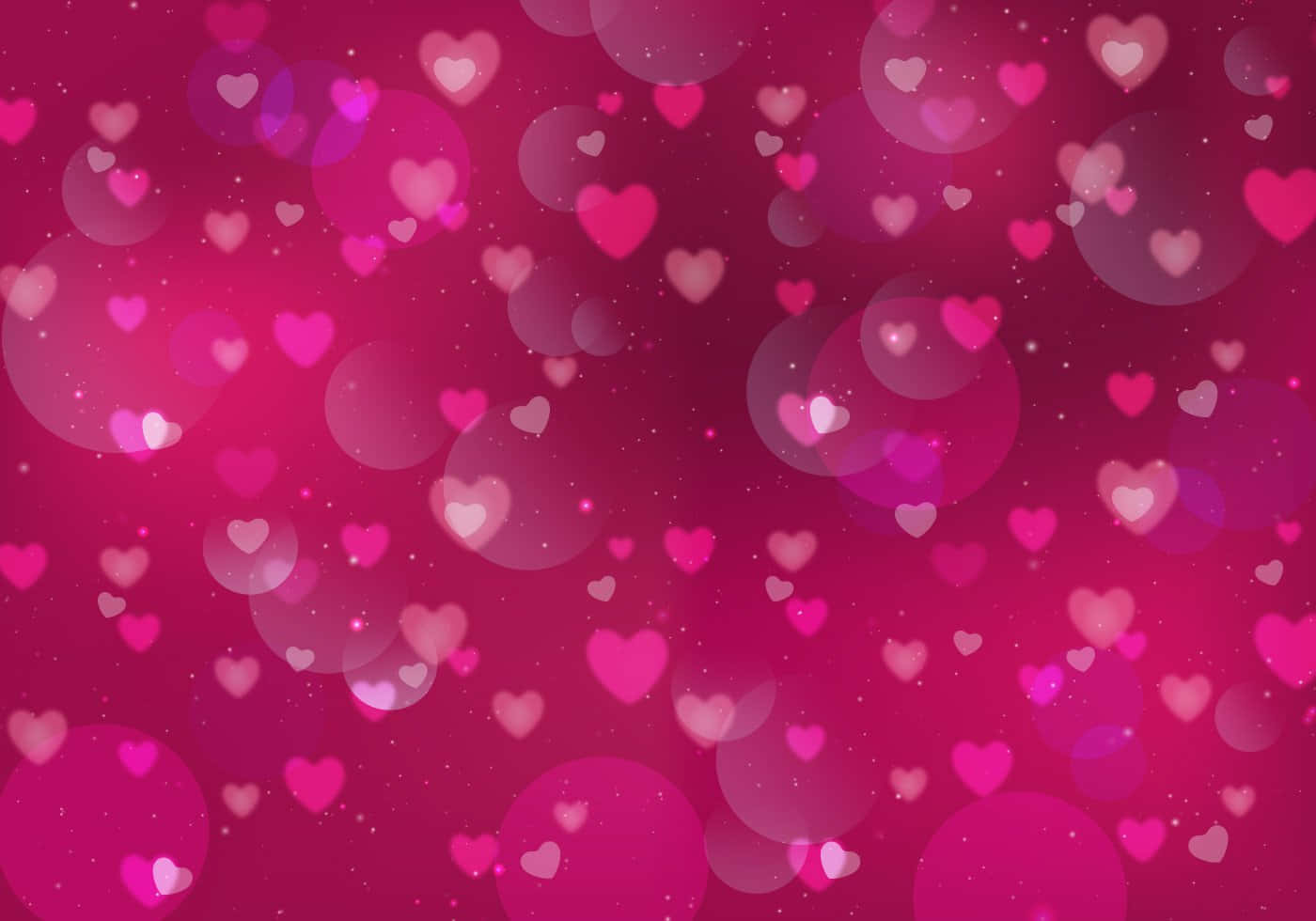 glitter pink hearts, Valentine's Day, floating hearts, HD Desktop Wallpaper