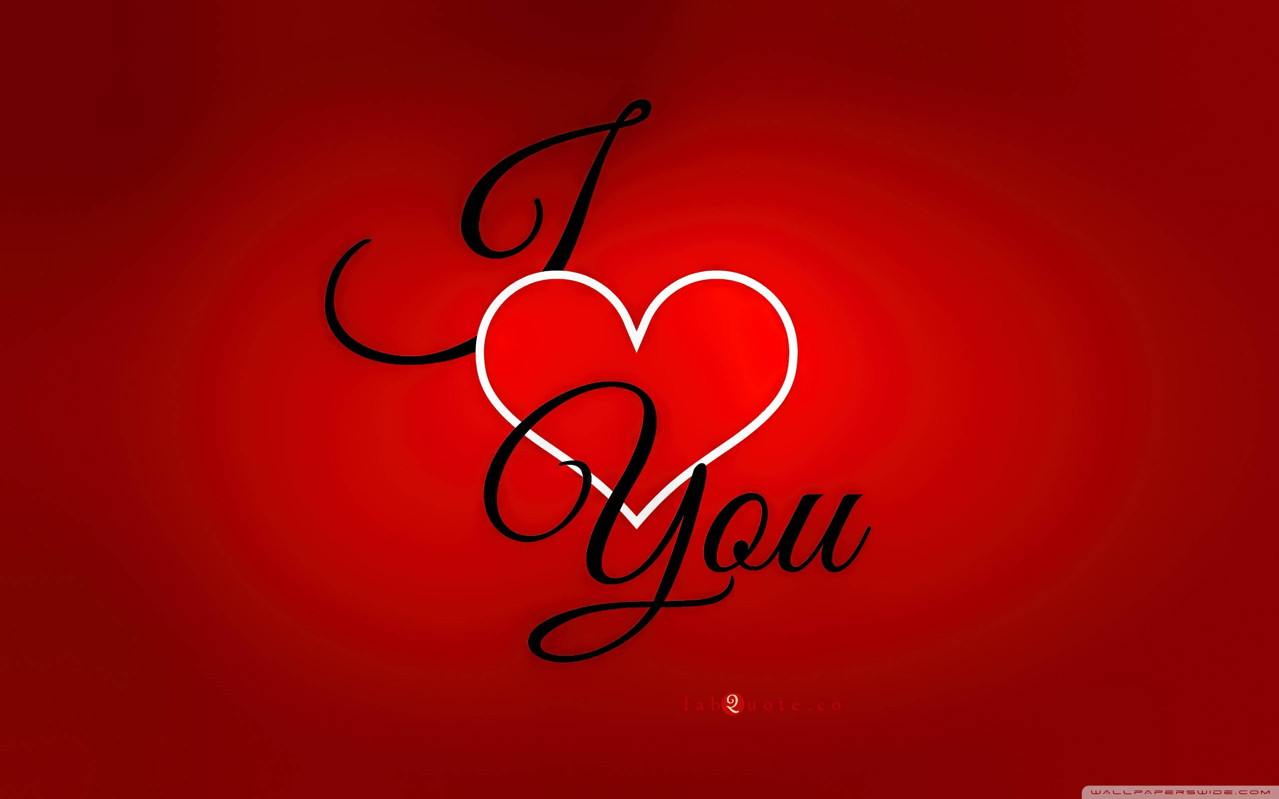 Valentine's Day, I Love You, black script, 2K Desktop Wallpaper