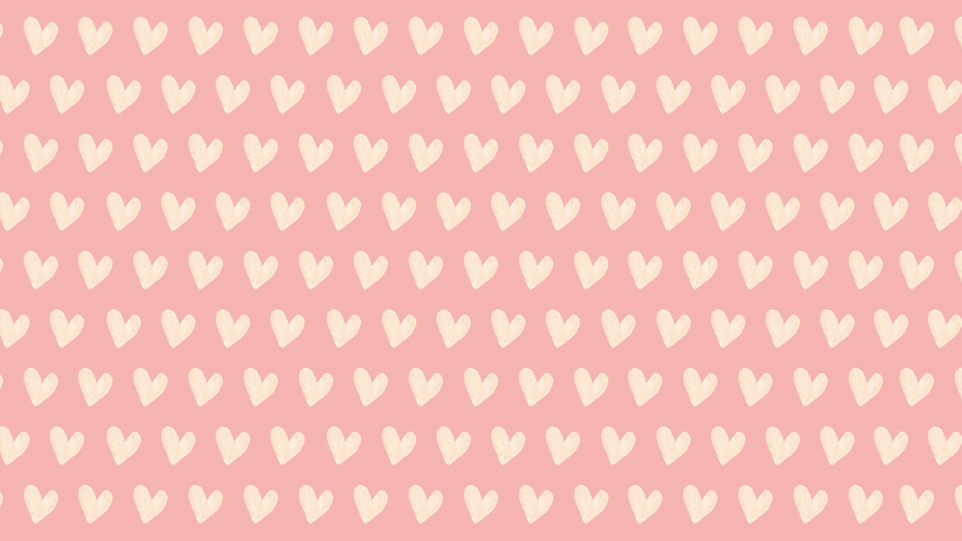 Valentines Day Desktop, soft pink background, cream-colored hand-drawn hearts, Full HD Desktop Wallpaper