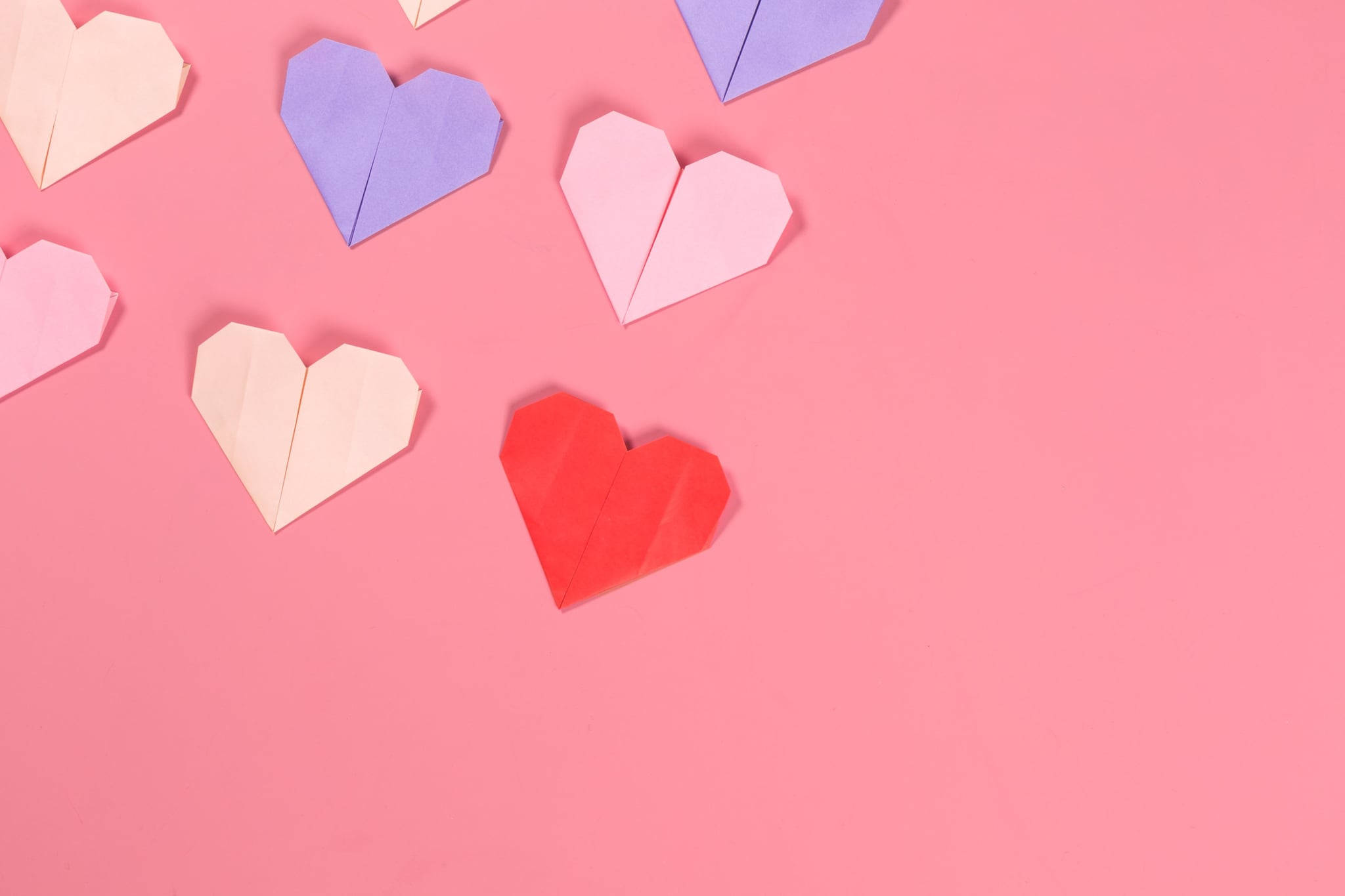 Red Paper Hearts, Valentines Day Desktop, pastel paper hearts, Full HD Desktop Wallpaper