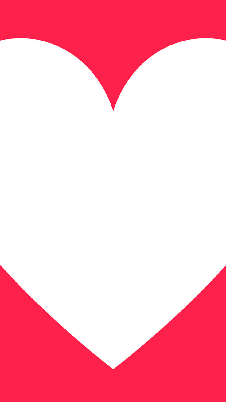 white heart, vibrant pink background, red background, HD Phone Wallpaper