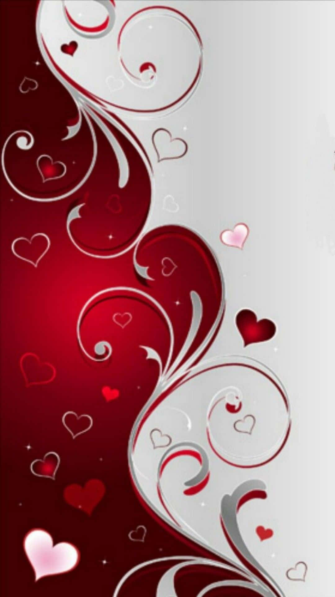 Valentines Day iPhone, red, silver, Full HD Phone Wallpaper