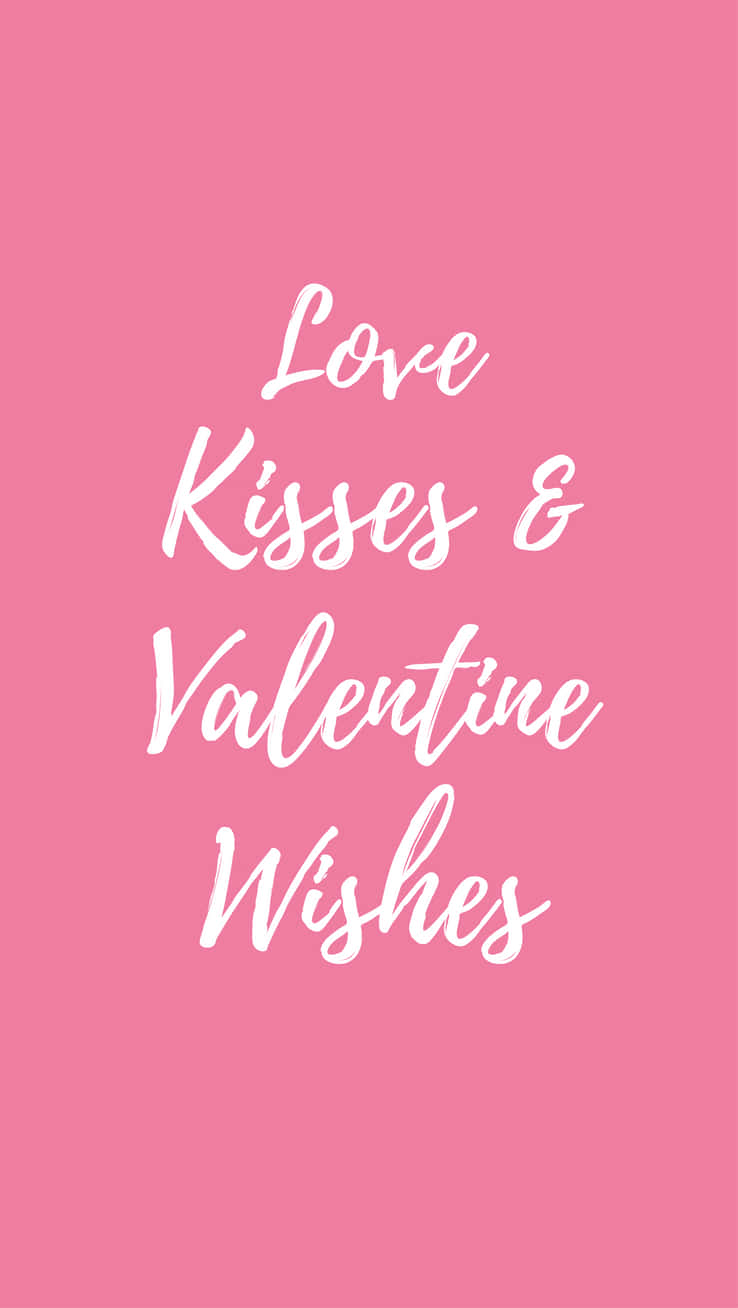 Valentines Day iPhone, Pink background, White cursive text, HD Phone Wallpaper