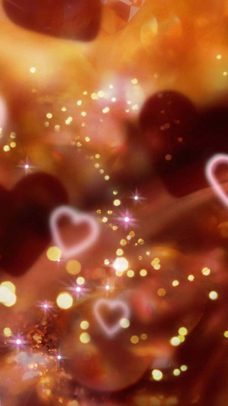 Valentines Day, iPhone, glowing hearts, HD Phone Wallpaper