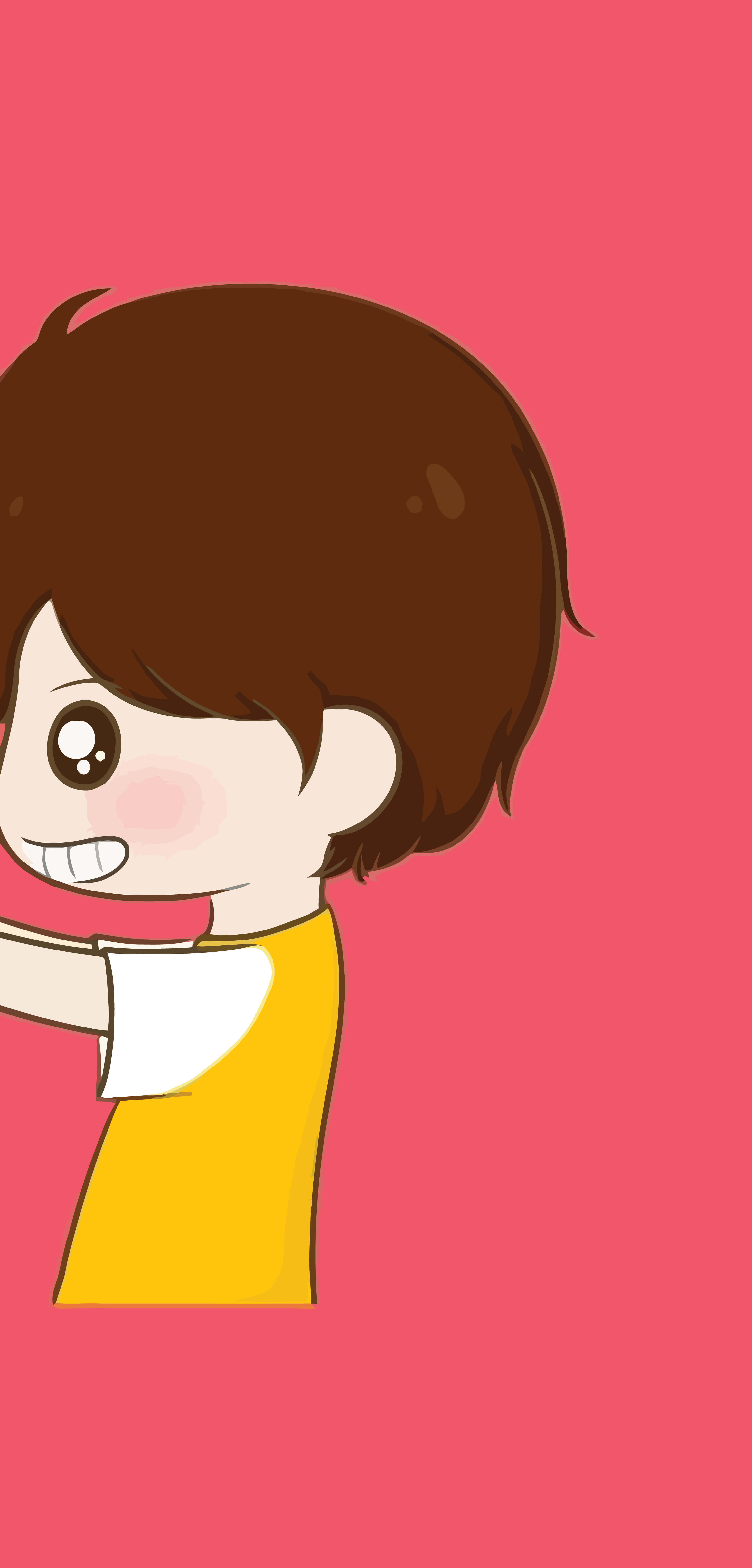 Valentines Day Phone, cartoon boy, brown hair, 8K Phone Wallpaper