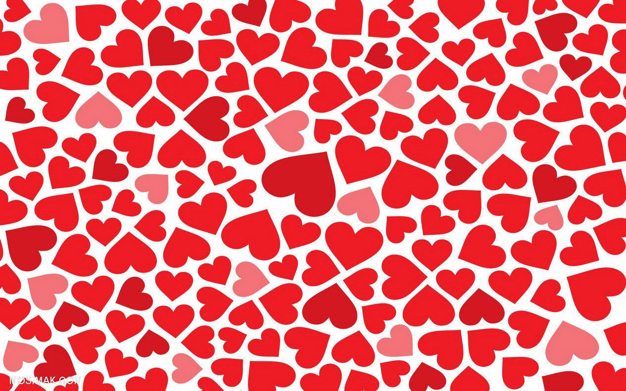 red hearts, pink hearts, white background, SD Desktop Wallpaper