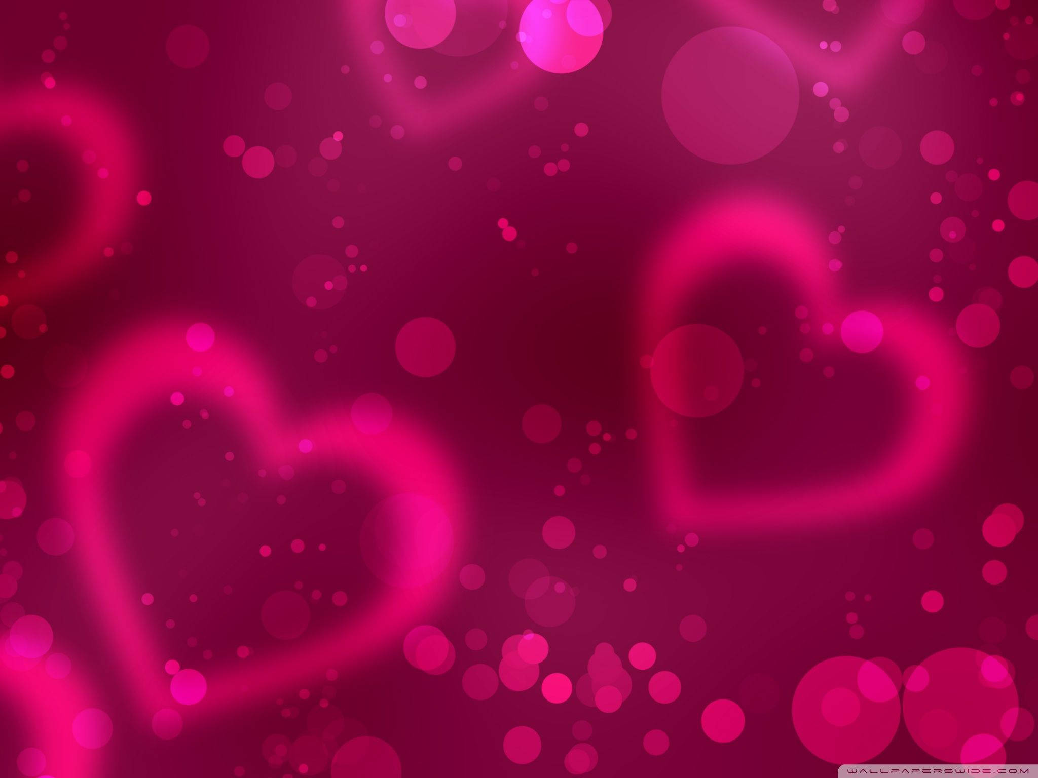 blurred pink hearts, dreamy magenta backdrop, sparkling bokeh lights, Full HD Desktop Wallpaper