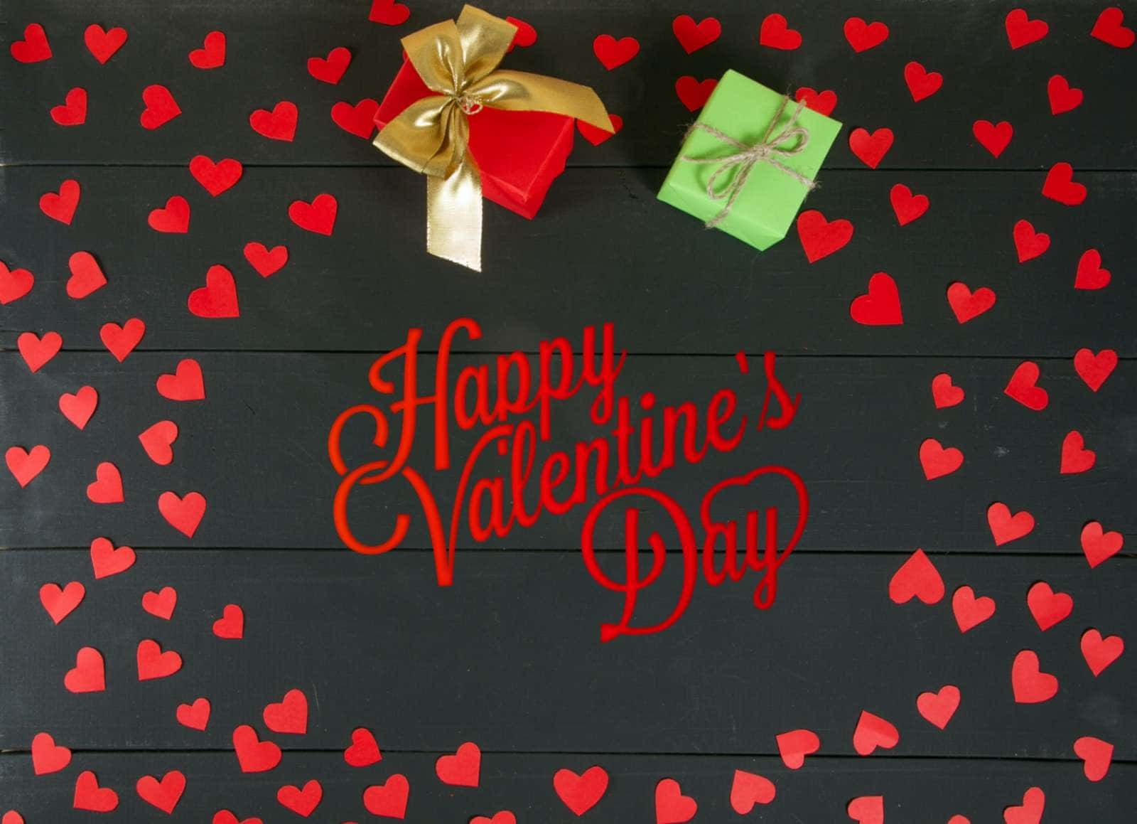 Happy Valentine's Day, red hearts, gift boxes, HD Desktop Wallpaper