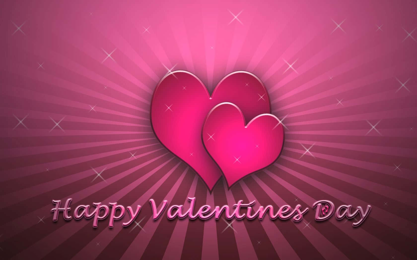 Pink Valentine Day, glossy pink hearts, radiant pink background, HD Desktop Wallpaper