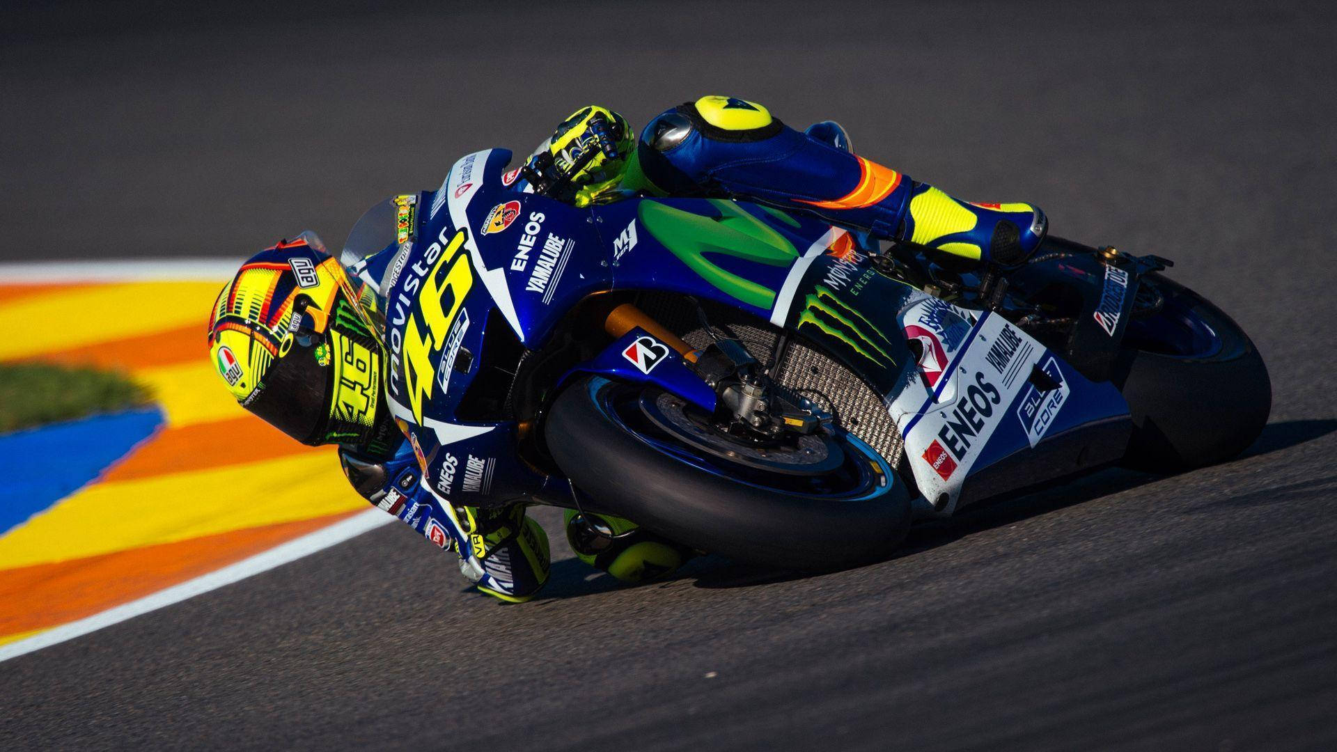 Valentino Rossi, banking curve, motorcycle, Full HD Desktop Wallpaper