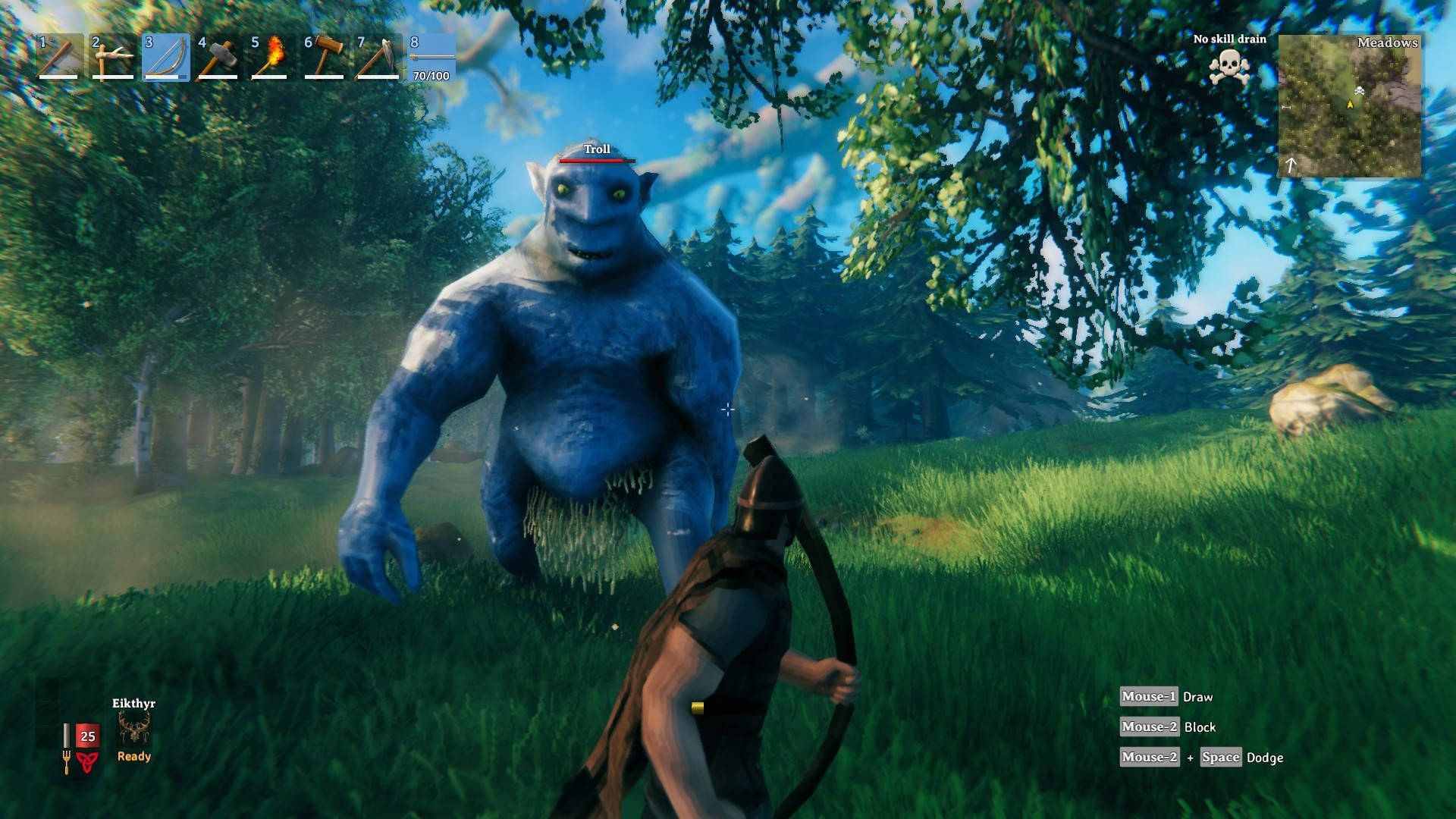 Valheim, troll monster, blue-skinned giant, Full HD Desktop Wallpaper