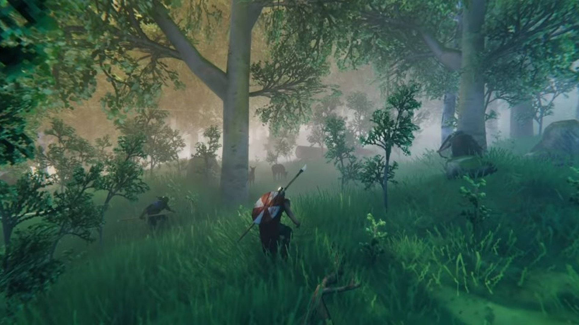 Valheim, forest, misty green forest, Full HD Desktop Wallpaper