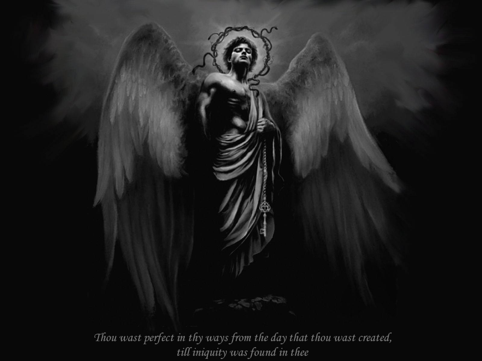 Lucifer, angel, outstretched wings, HD Desktop Wallpaper